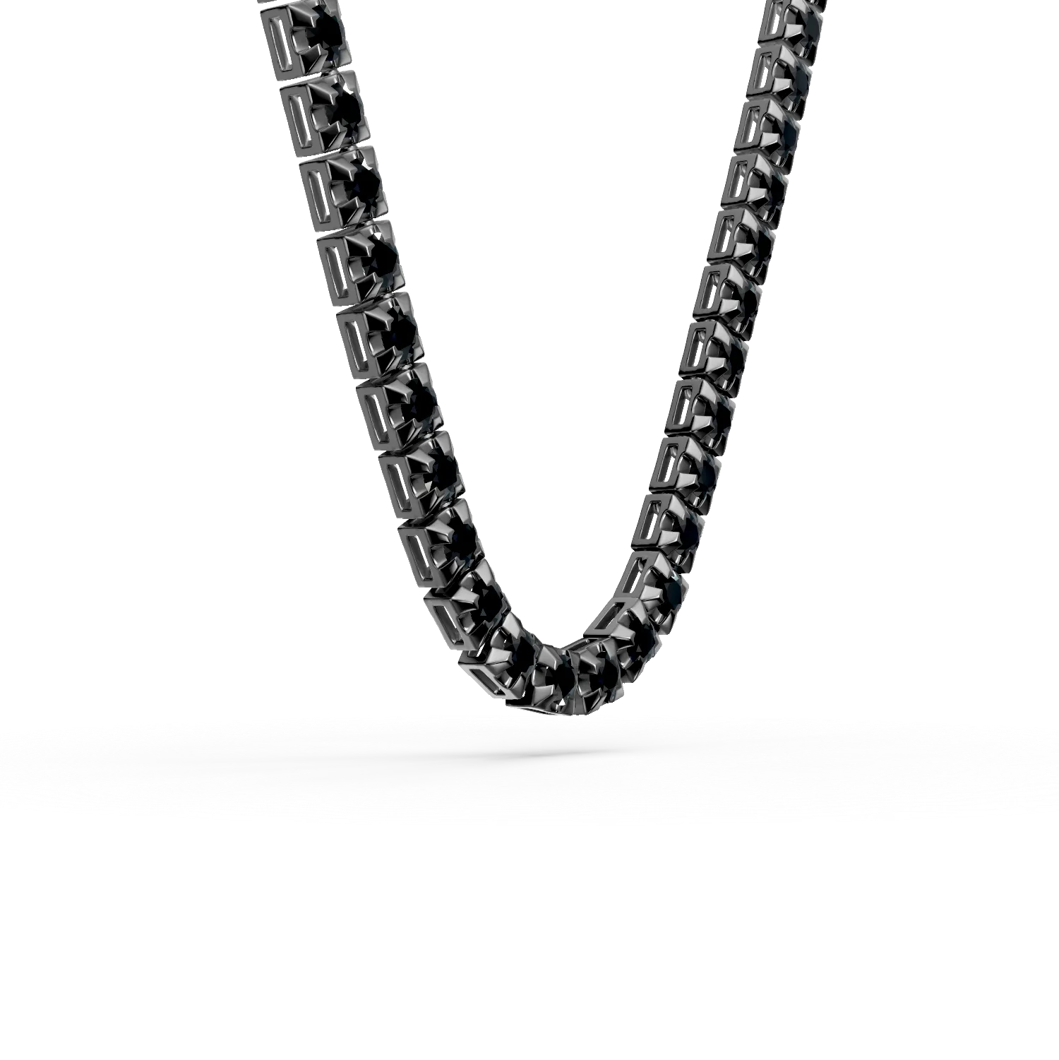 Fekete arany tenisz nyaklánc 10ct fekete gyémántokkal