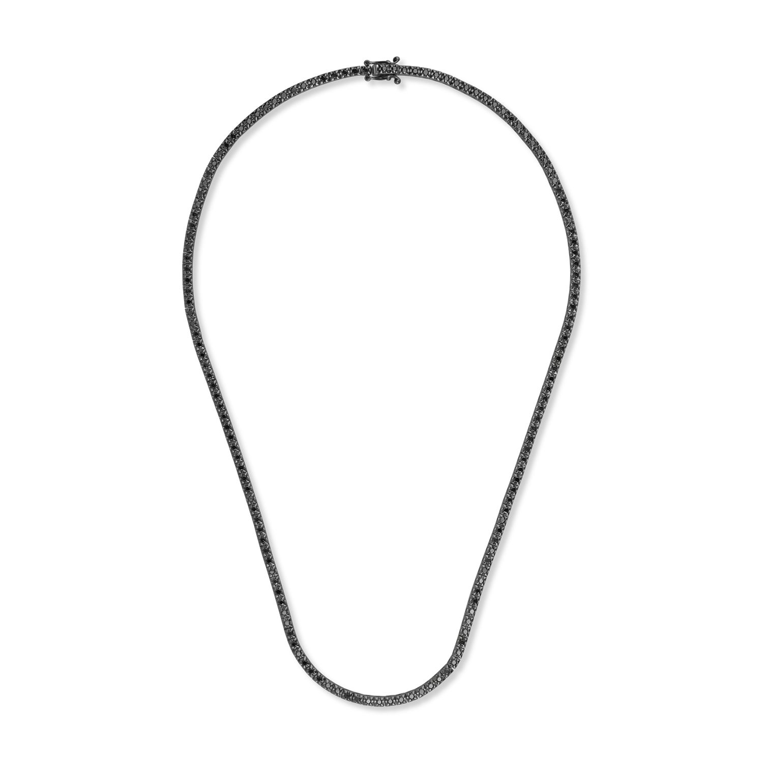 Colier tennis din aur negru cu diamante negre de 3ct