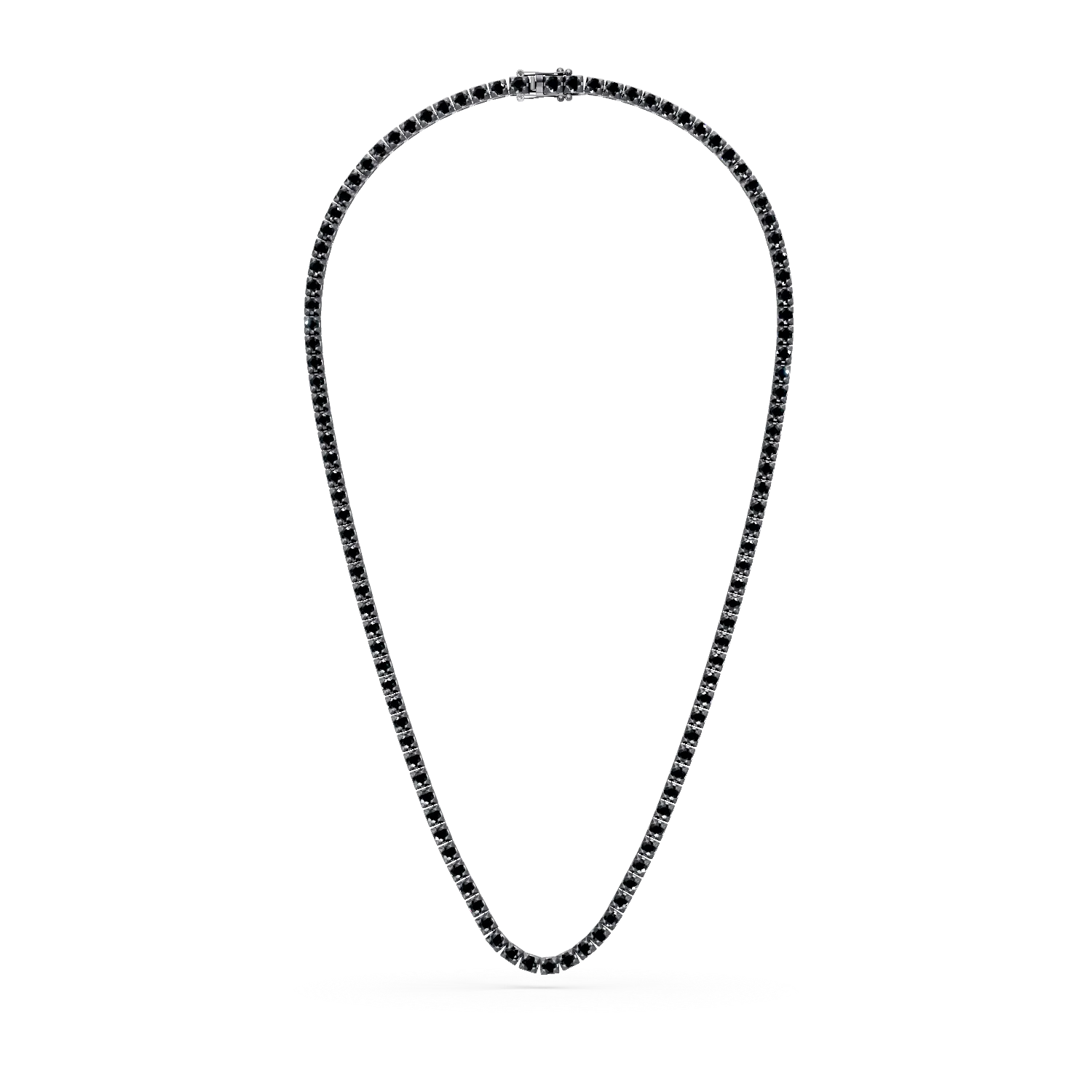 Fekete arany tenisz nyaklánc 7ct fekete gyémántokkal