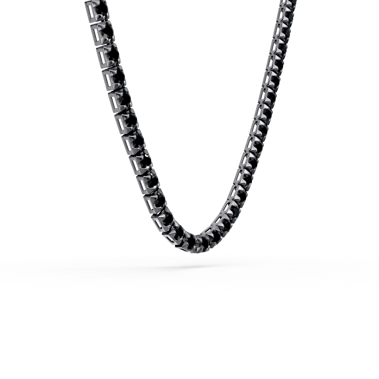 Fekete arany tenisz nyaklánc 7ct fekete gyémántokkal