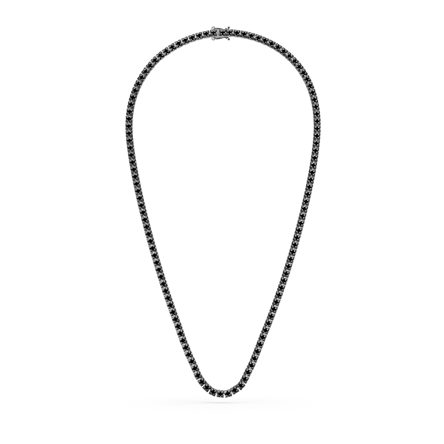 Fekete arany tenisz nyaklánc 7ct fekete gyémántokkal