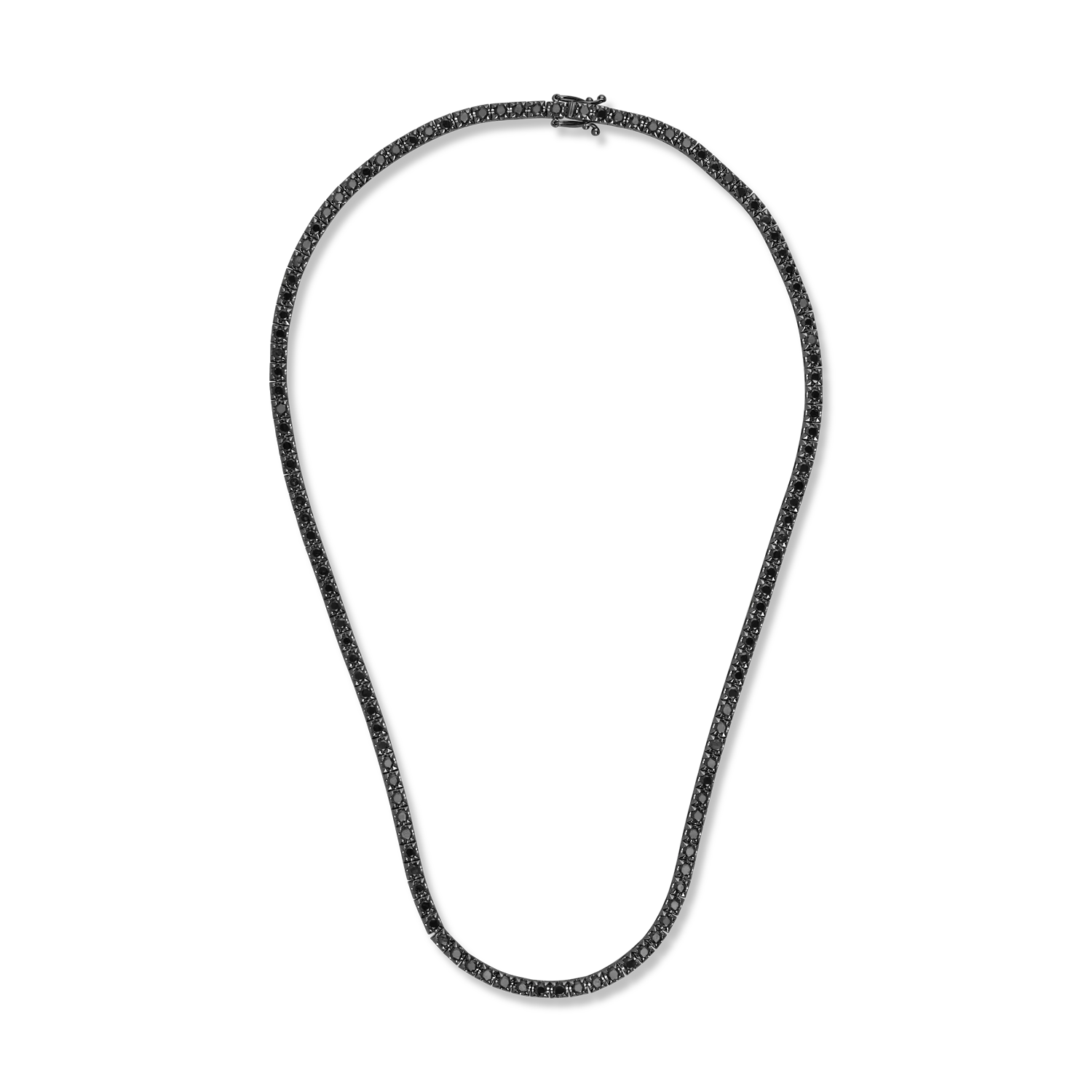 Colier tennis din aur negru cu diamante negre de 8ct