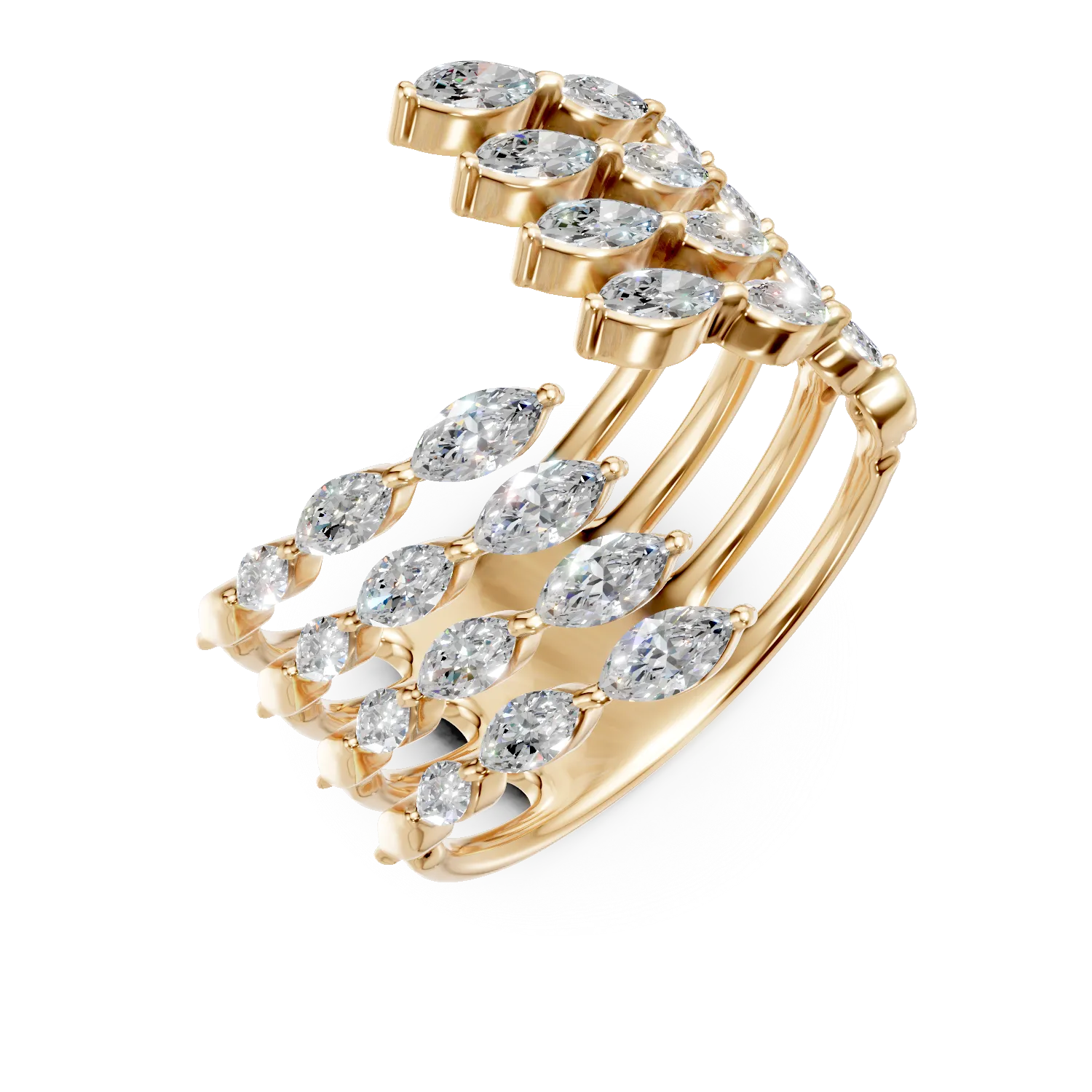 Teilor Inel din aur galben cu diamante marquise de 2.5ct
