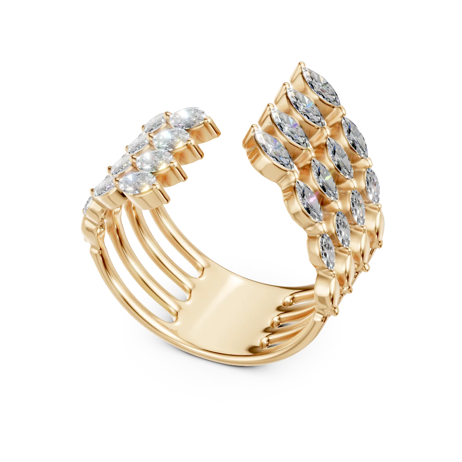 Yellow gold ring with 2.5ct diamonds