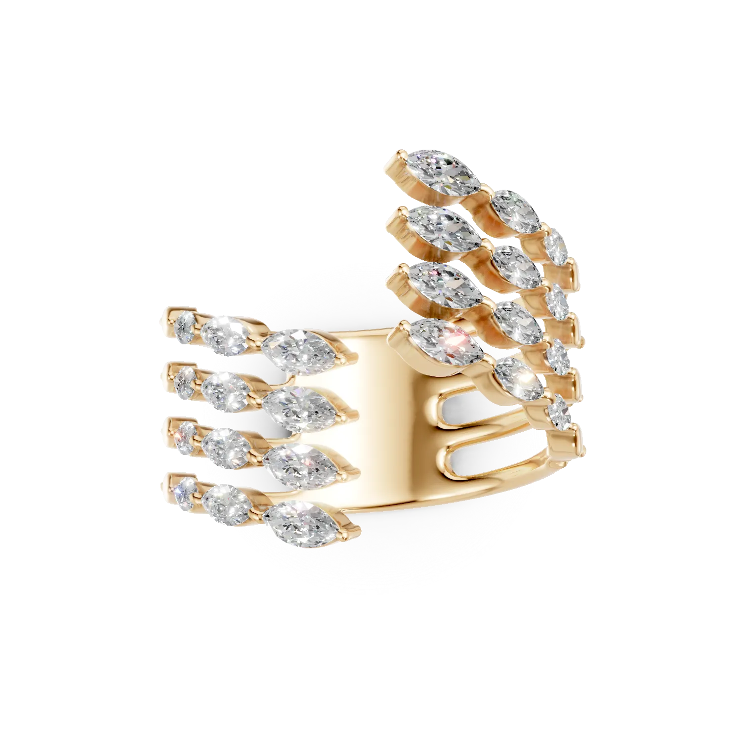 Yellow gold ring with 2.5ct diamonds