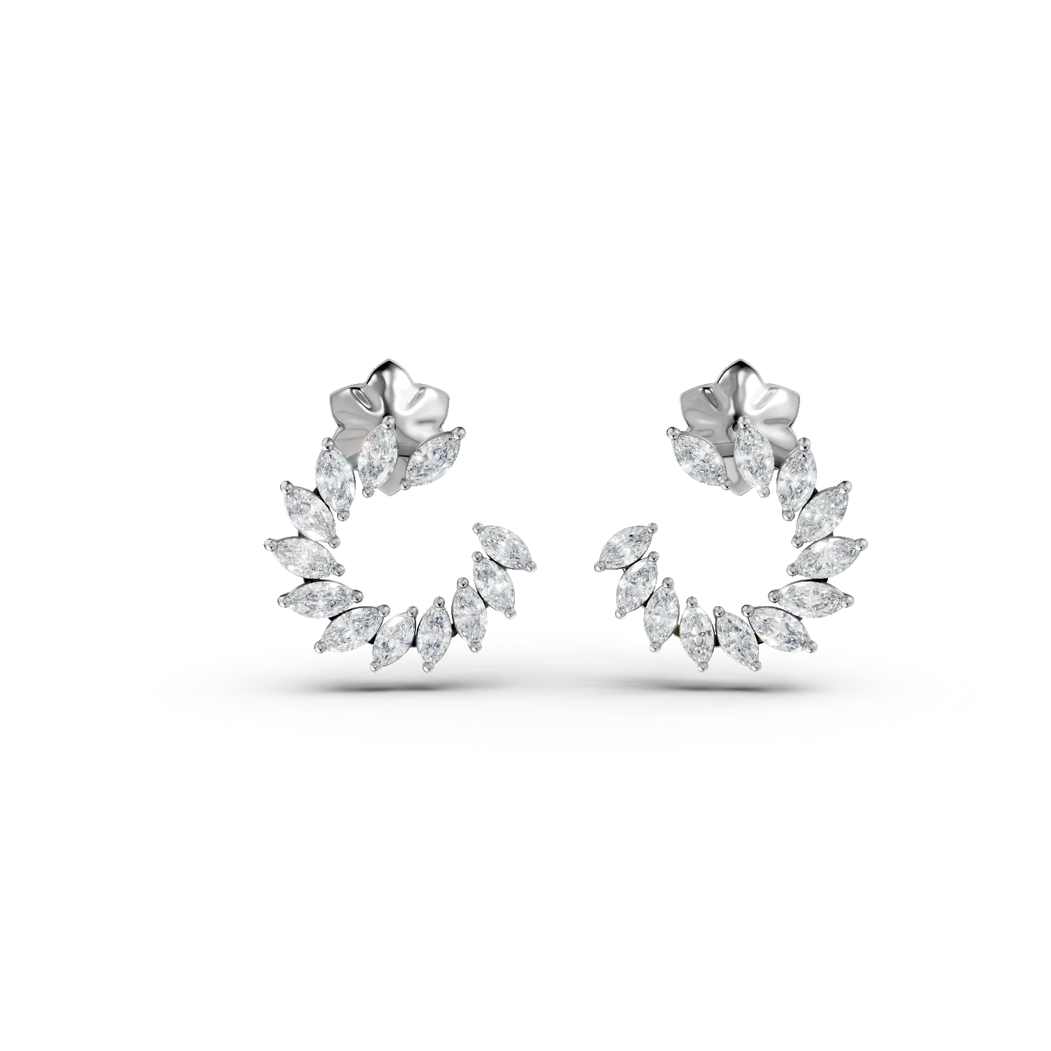 Cercei din aur alb cu diamante marquise de 1.6ct