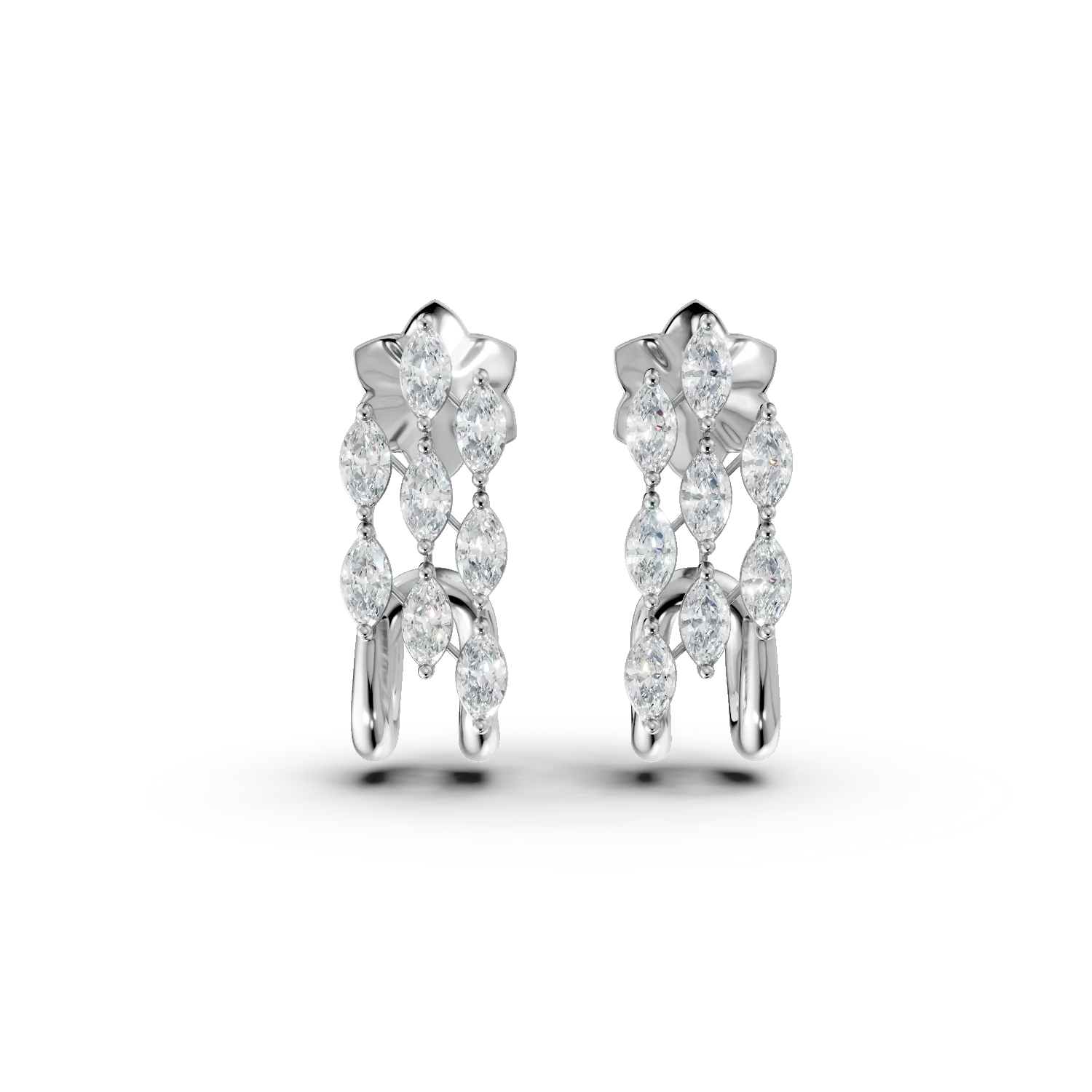 White gold earrings with 1.1ct marquise diamonds-196190
