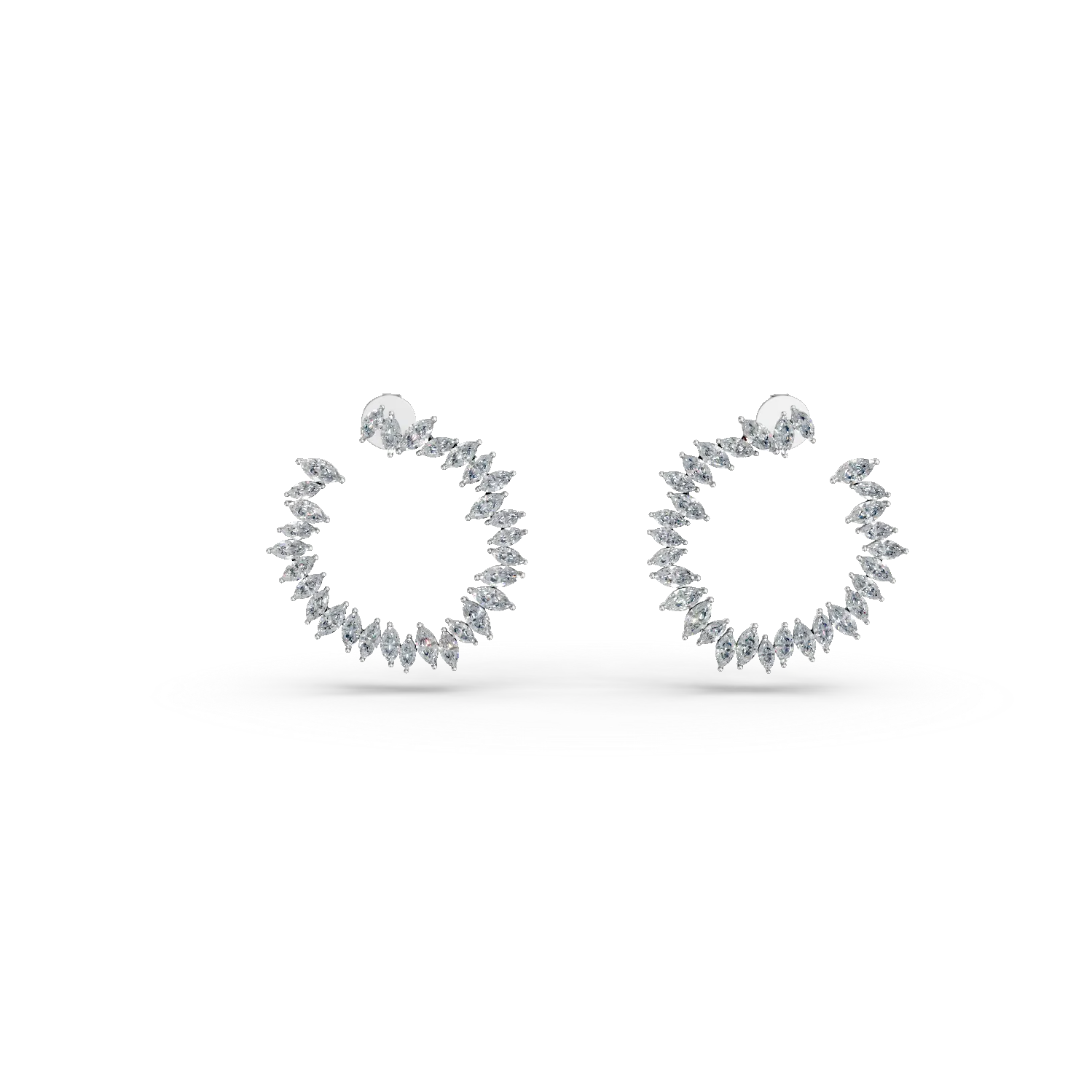 Cercei din aur alb cu diamante marquise de 4.8ct