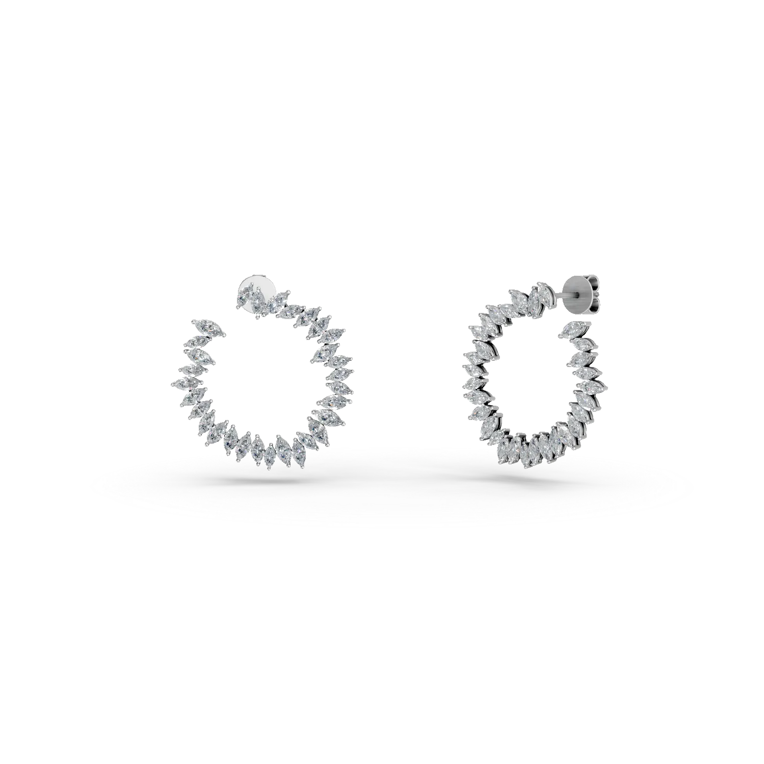 Cercei din aur alb cu diamante marquise de 4.8ct