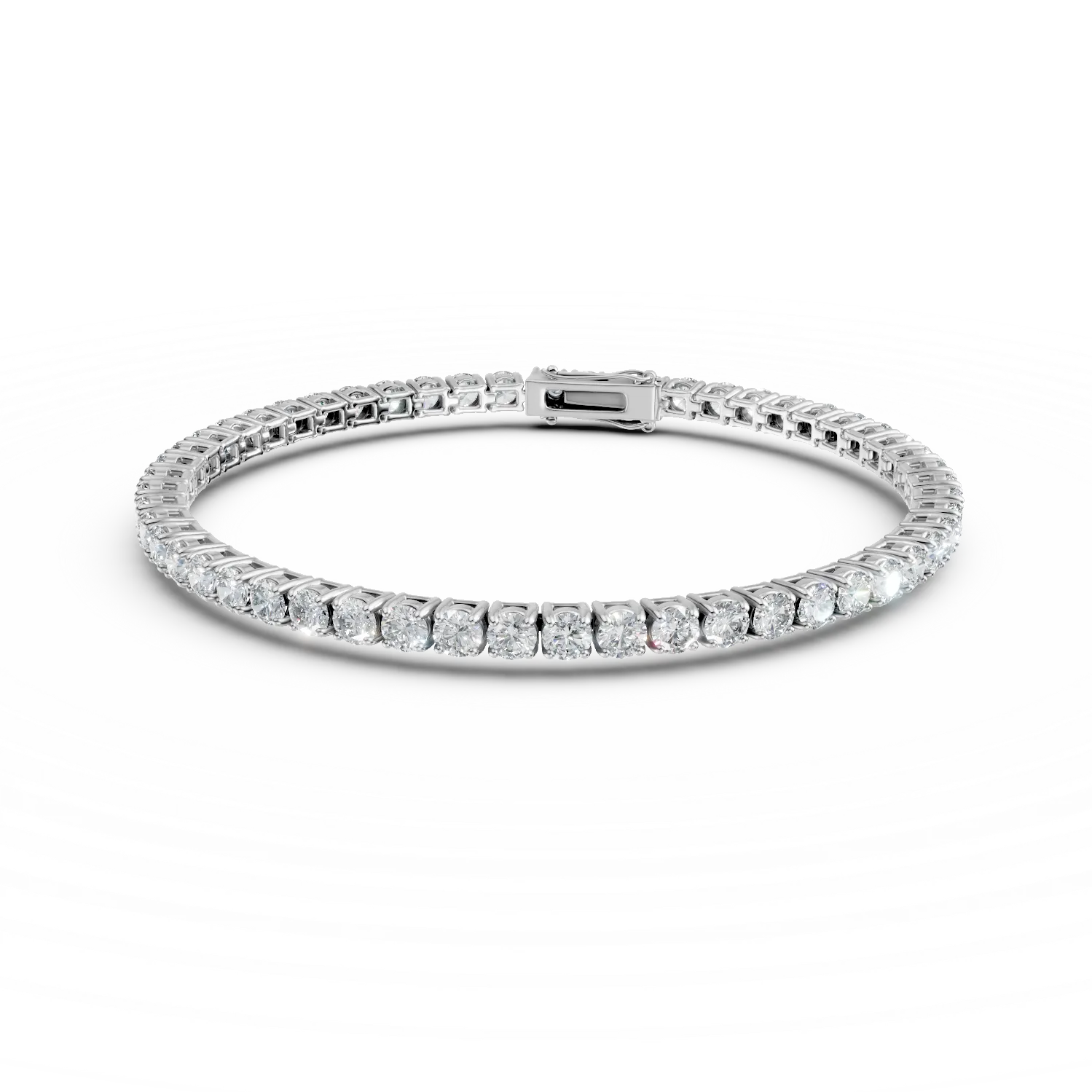 Bratara tennis din aur alb cu diamante de 1.5ct