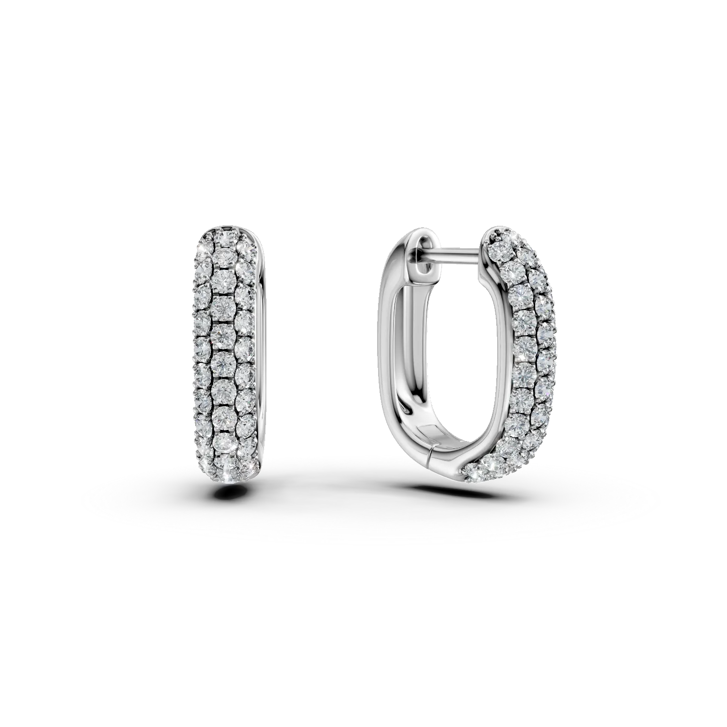 Geometryczne kolczyki z białego złota z diamentami o masie 0.5ct