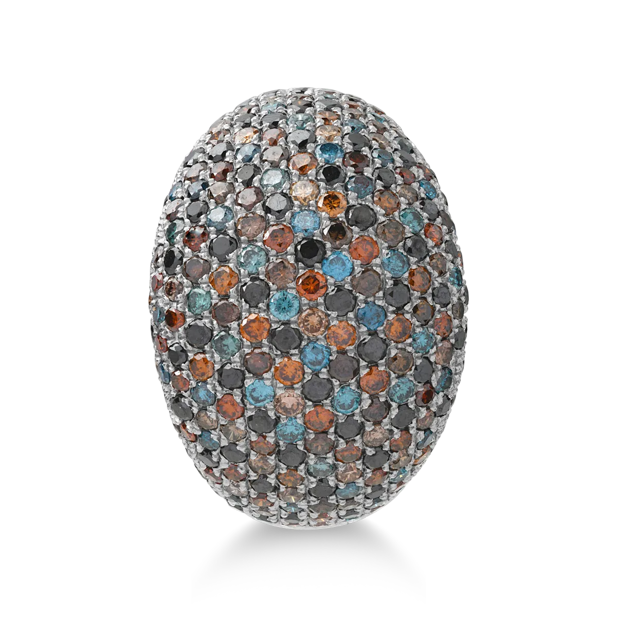 Пръстен от бяло злато с 4.08кт многоцветни диаманти