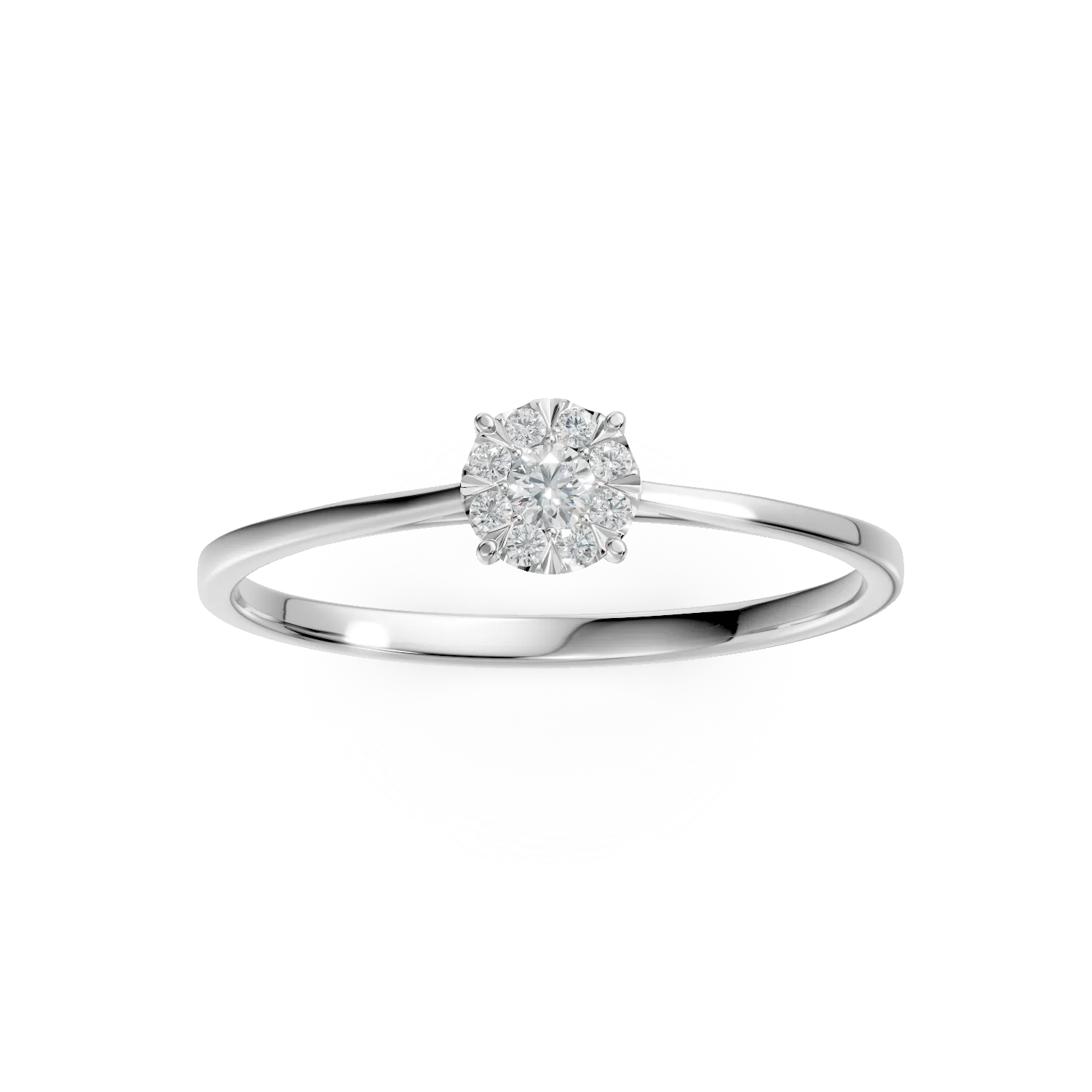 Inel de logodna din aur alb cu diamante de 0.1ct