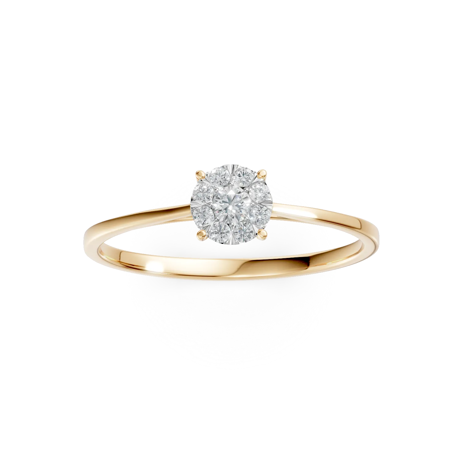 Inel de logodna din aur galben cu diamante de 0.1ct