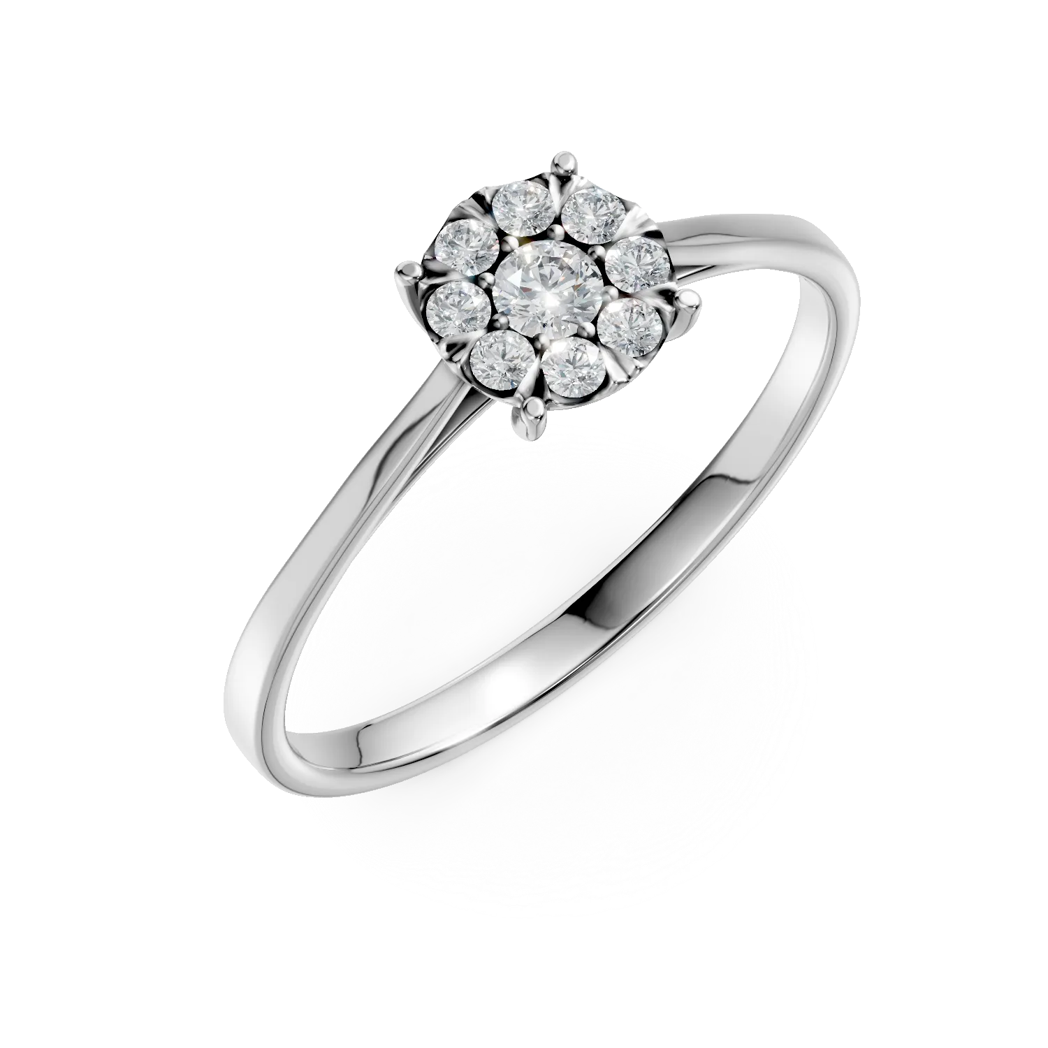 Inel de logodna din aur alb cu diamante de 0.2ct