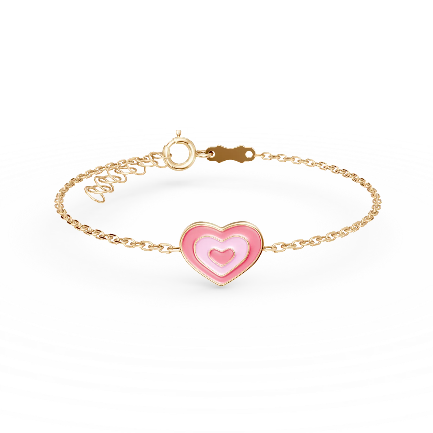 Bratara de copii din aur galben cu pandantiv inimioara-196748