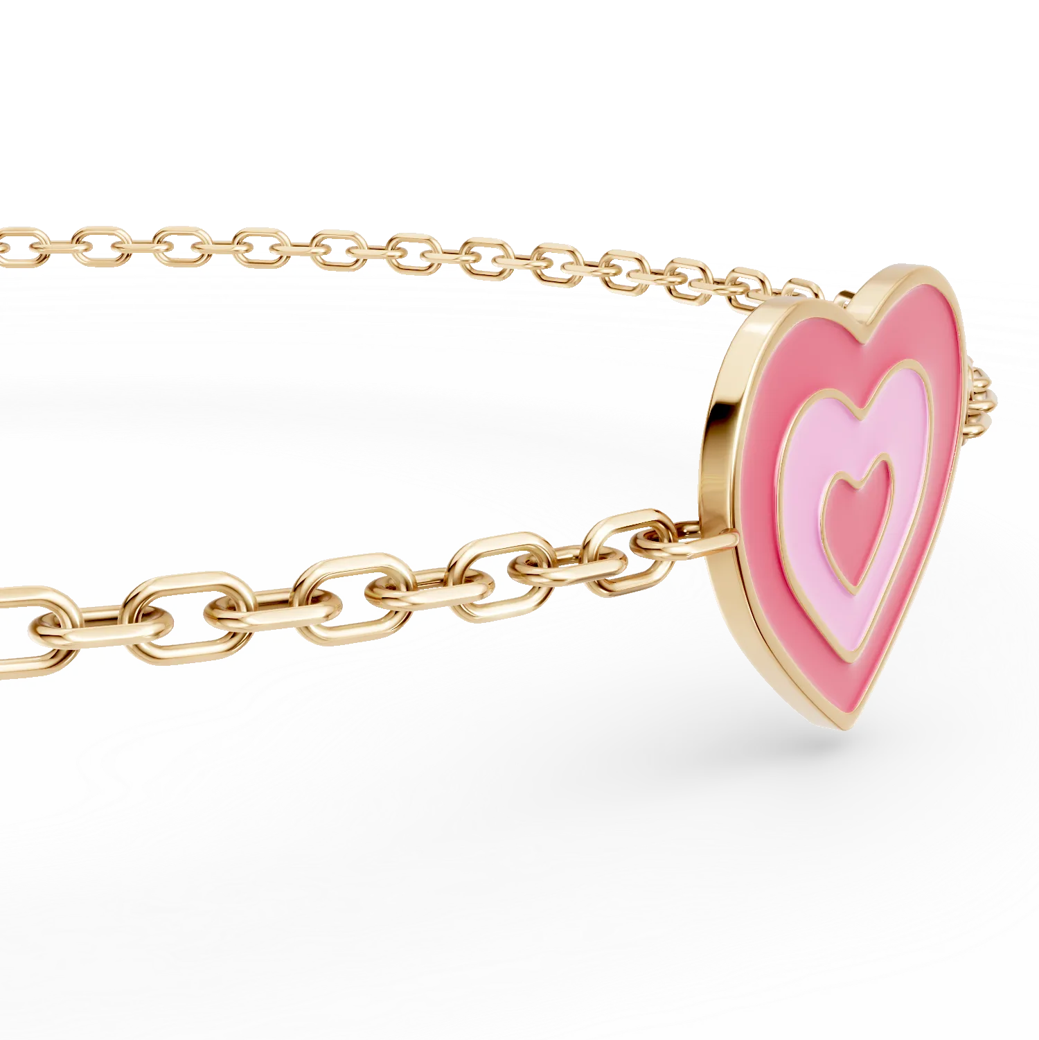 Bratara de copii din aur galben cu pandantiv inimioara