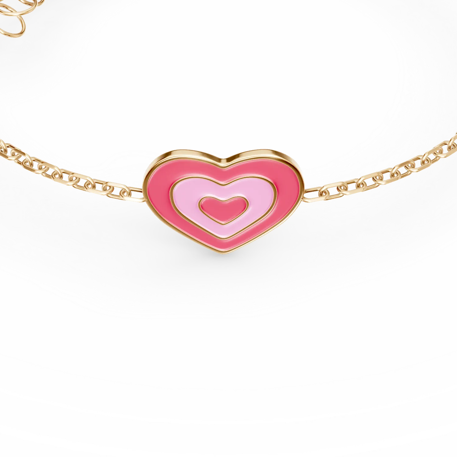 Bratara de copii din aur galben cu pandantiv inimioara