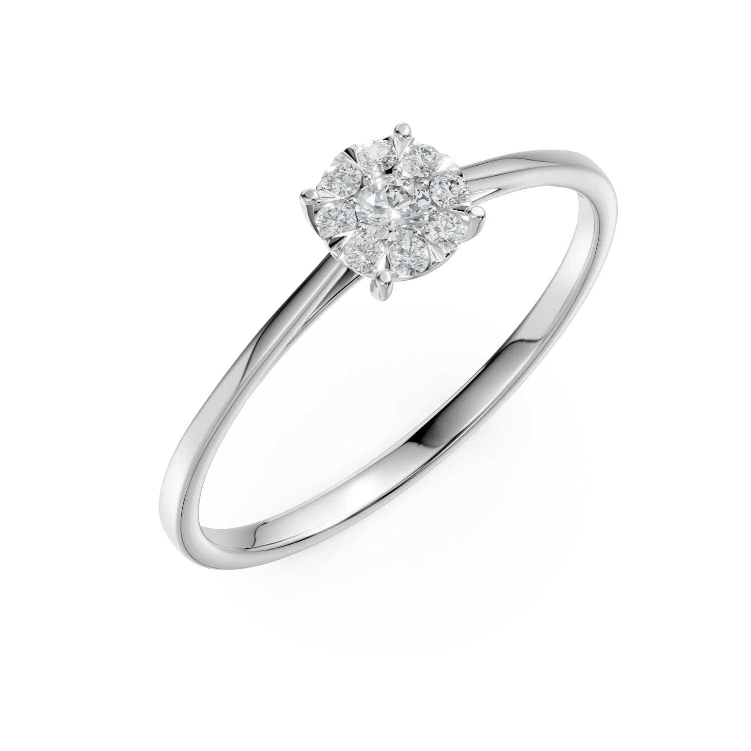 White gold engagement ring with 0.1ct diamonds-197142
