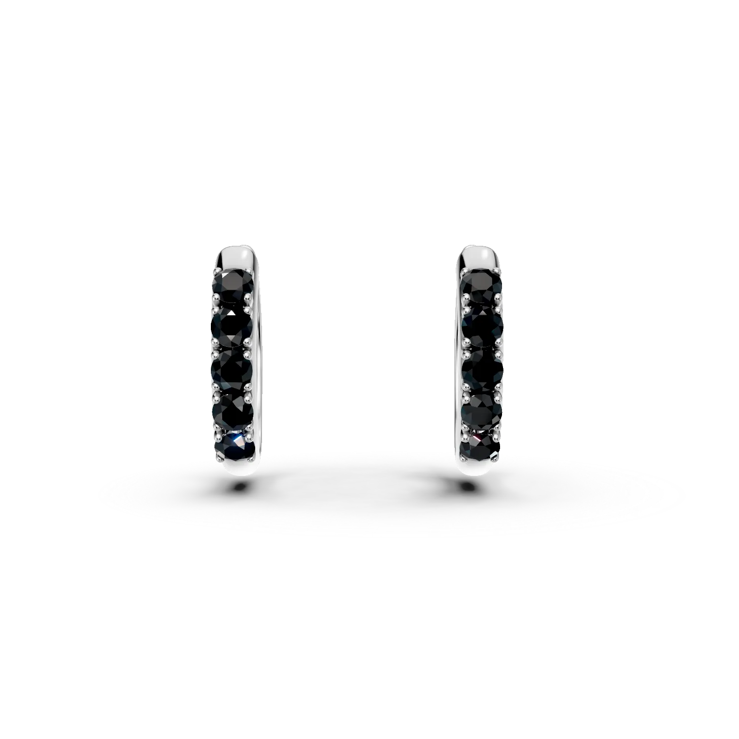 Kerek feherarany fulbevalo 0.4ct fekete gyemantokkal-197474