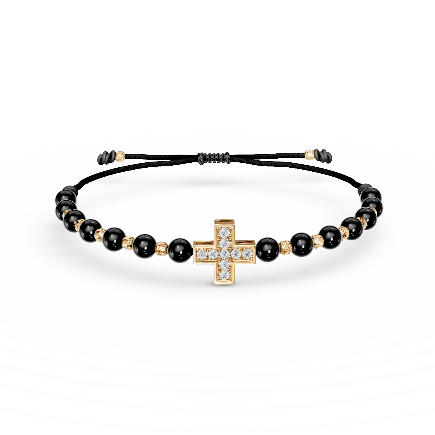 Bransoletka ze sznurka z żółtego złota-197520