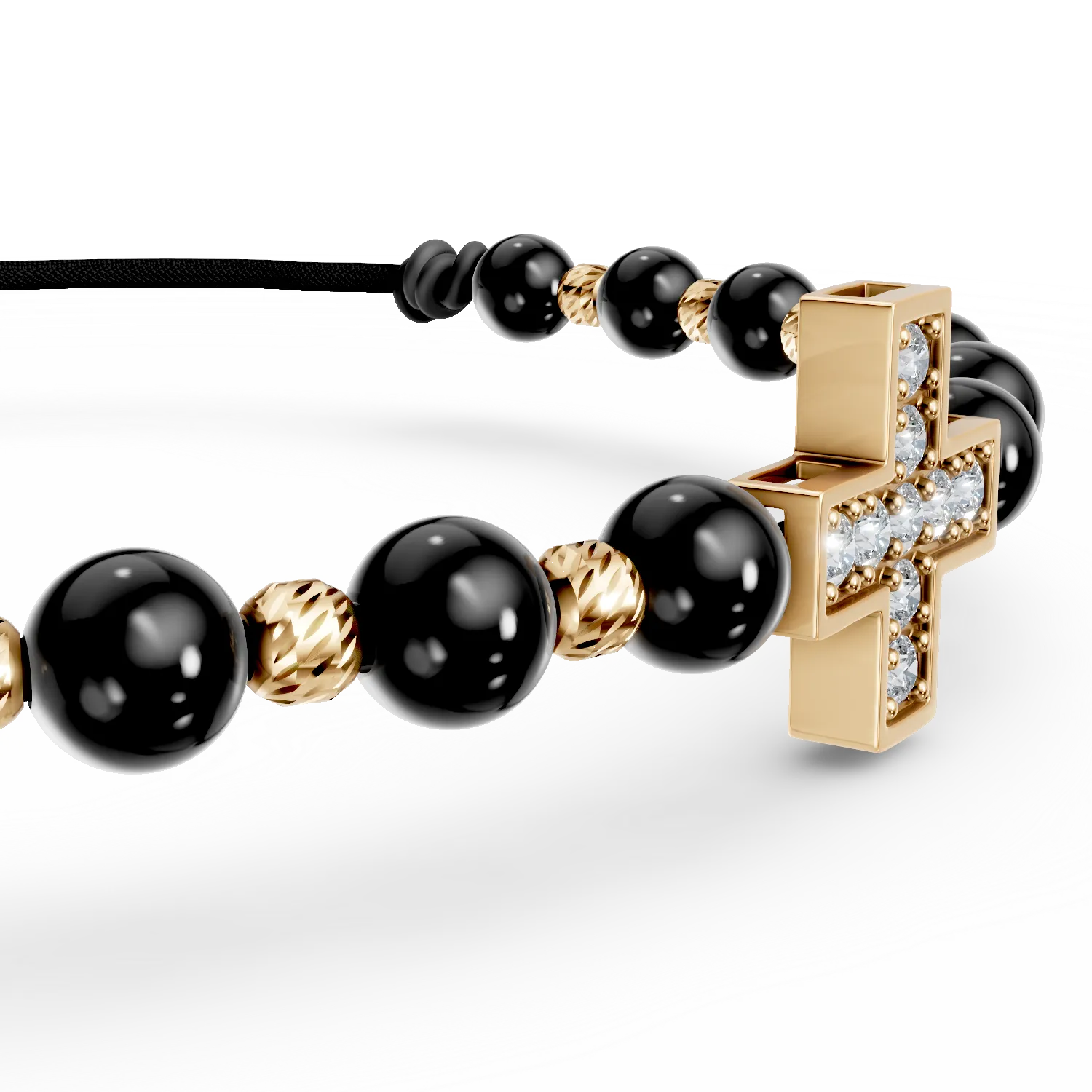 Bransoletka ze sznurka z żółtego złota