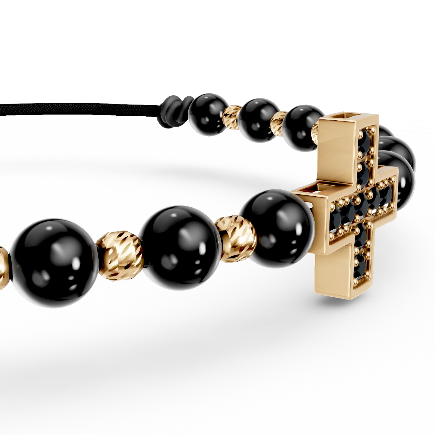 Bransoletka ze sznurka z żółtego złota