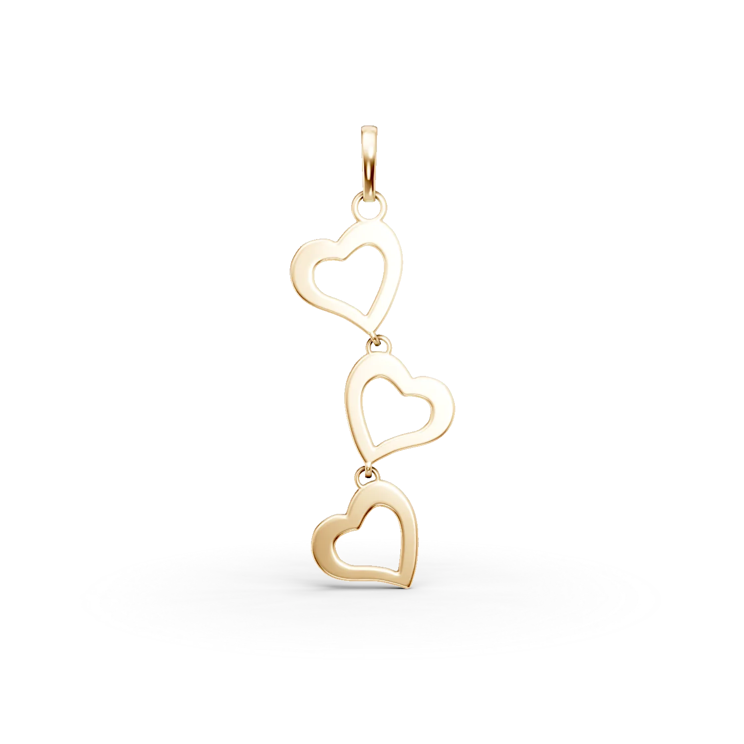 Pandantiv inimi din aur galben