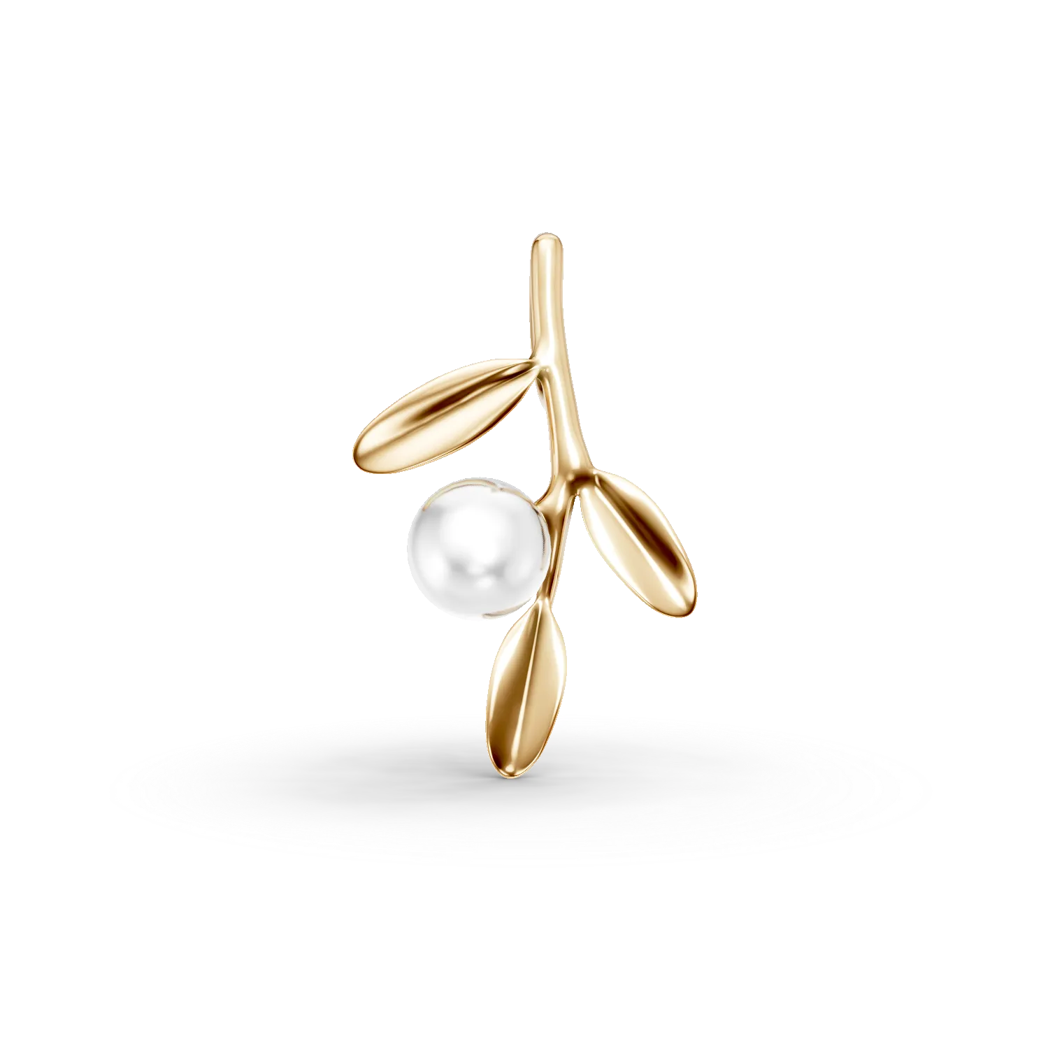 Pandantiv din aur galben cu perla sintetica