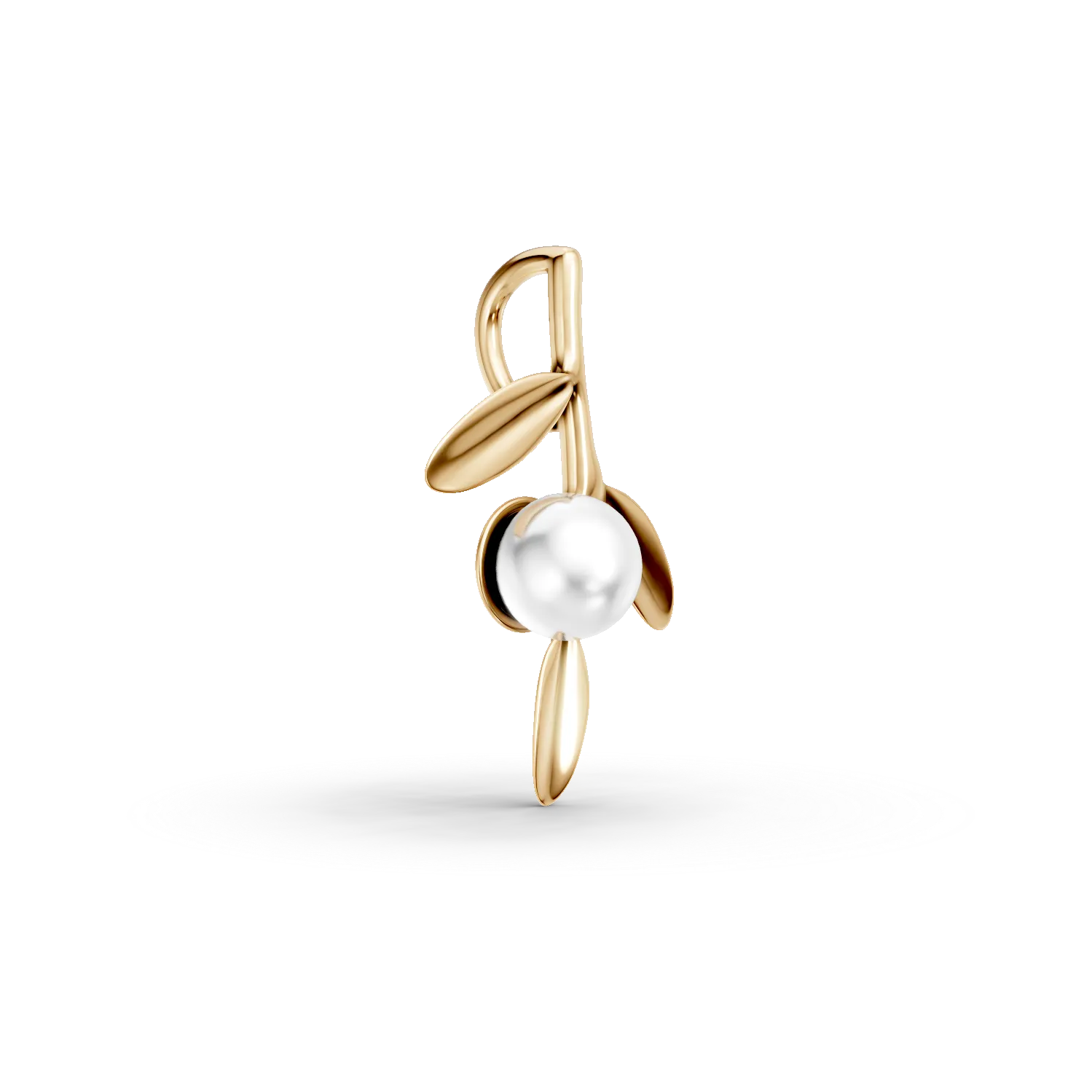 Pandantiv din aur galben cu perla sintetica