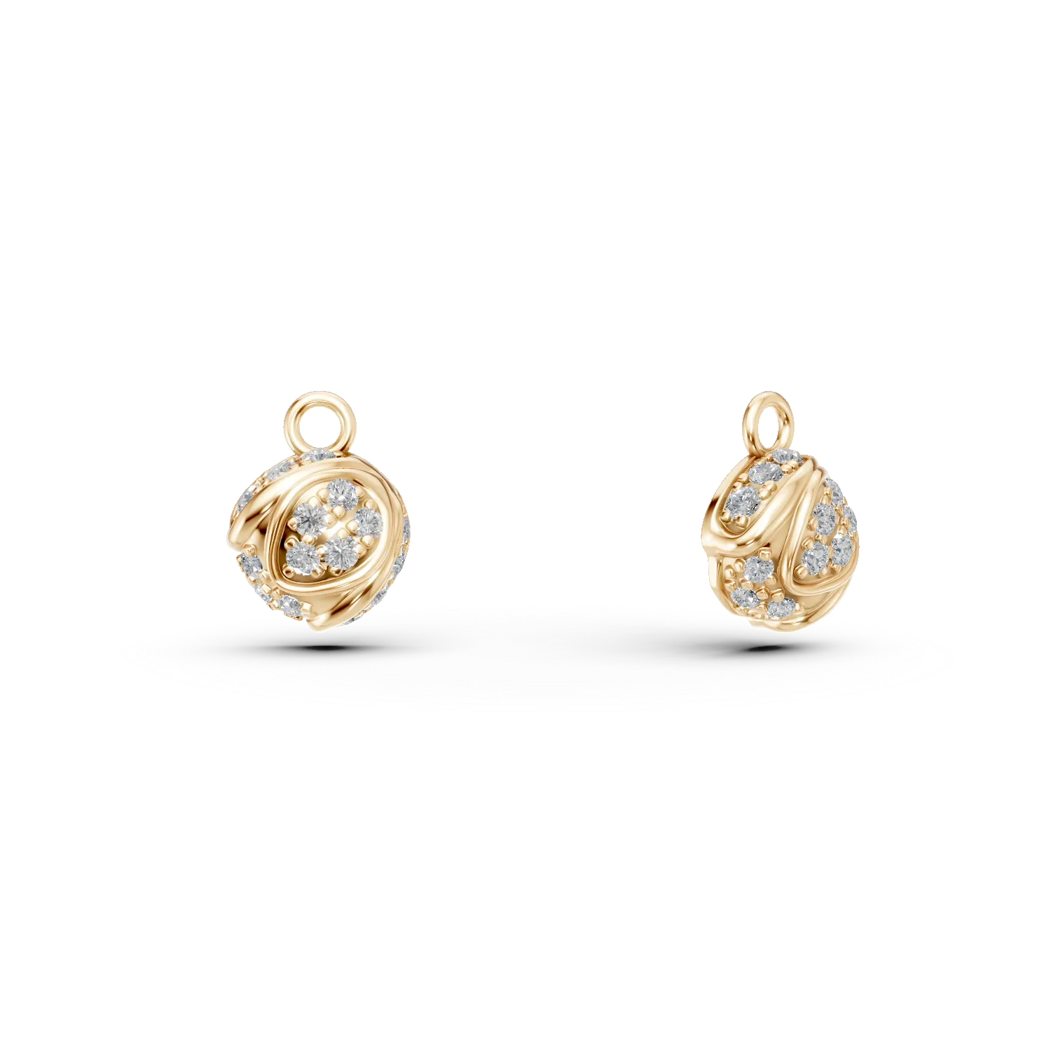 Cercei floare de tei din aur galben cu diamante de 0.35ct — imaginea 3