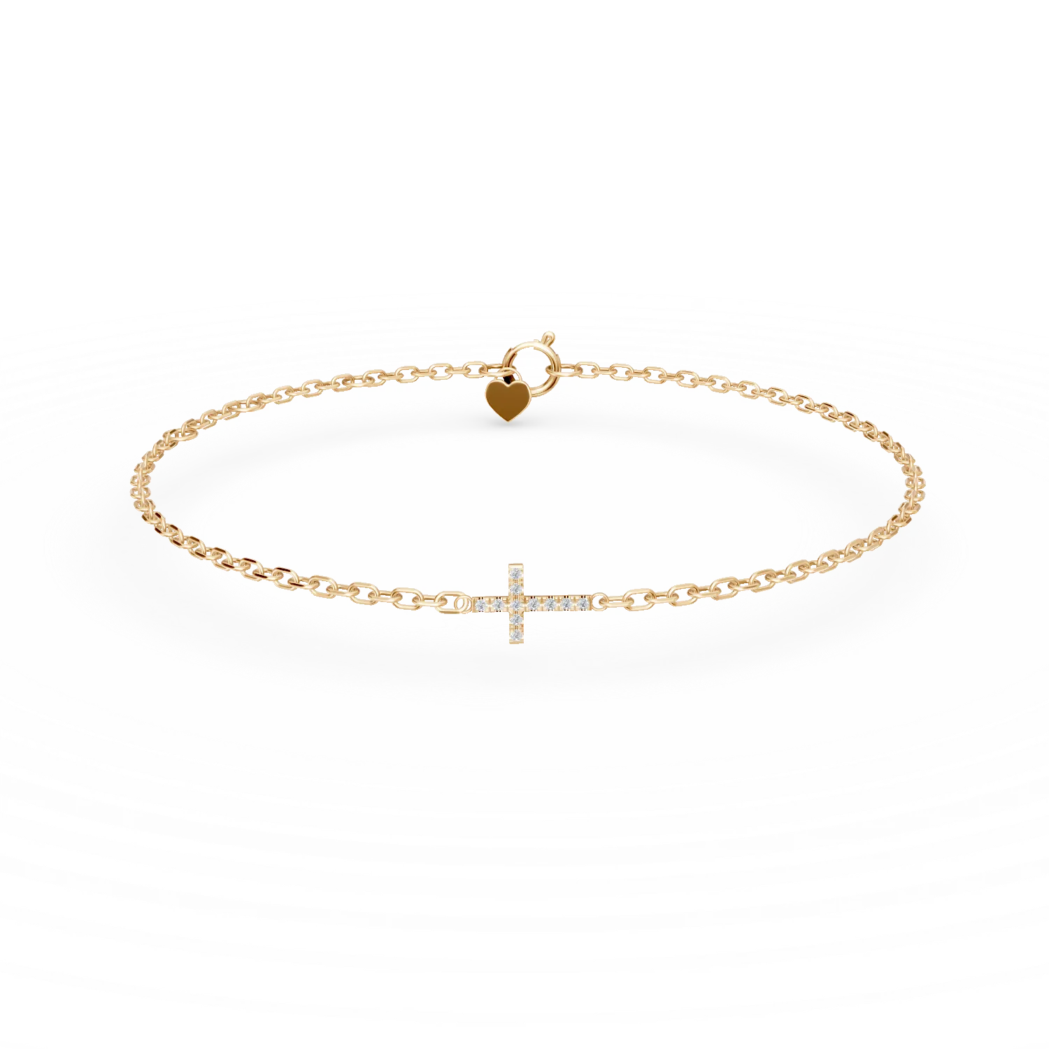Bratara cu cruce din aur galben cu diamante de 0.06ct-198607