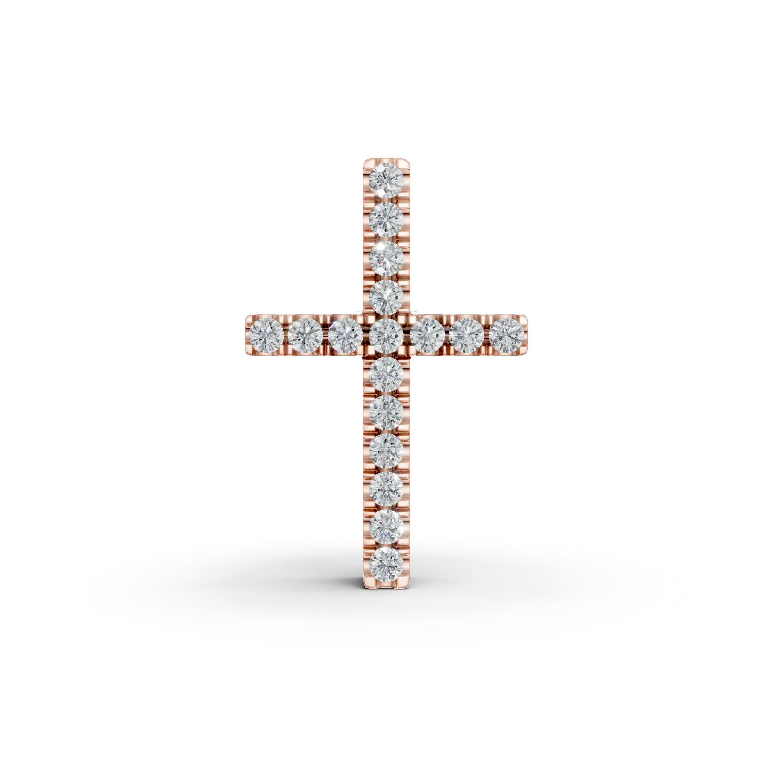 Висулка с кръст от розово злато 18K с диаманти 0,066ct-198667
