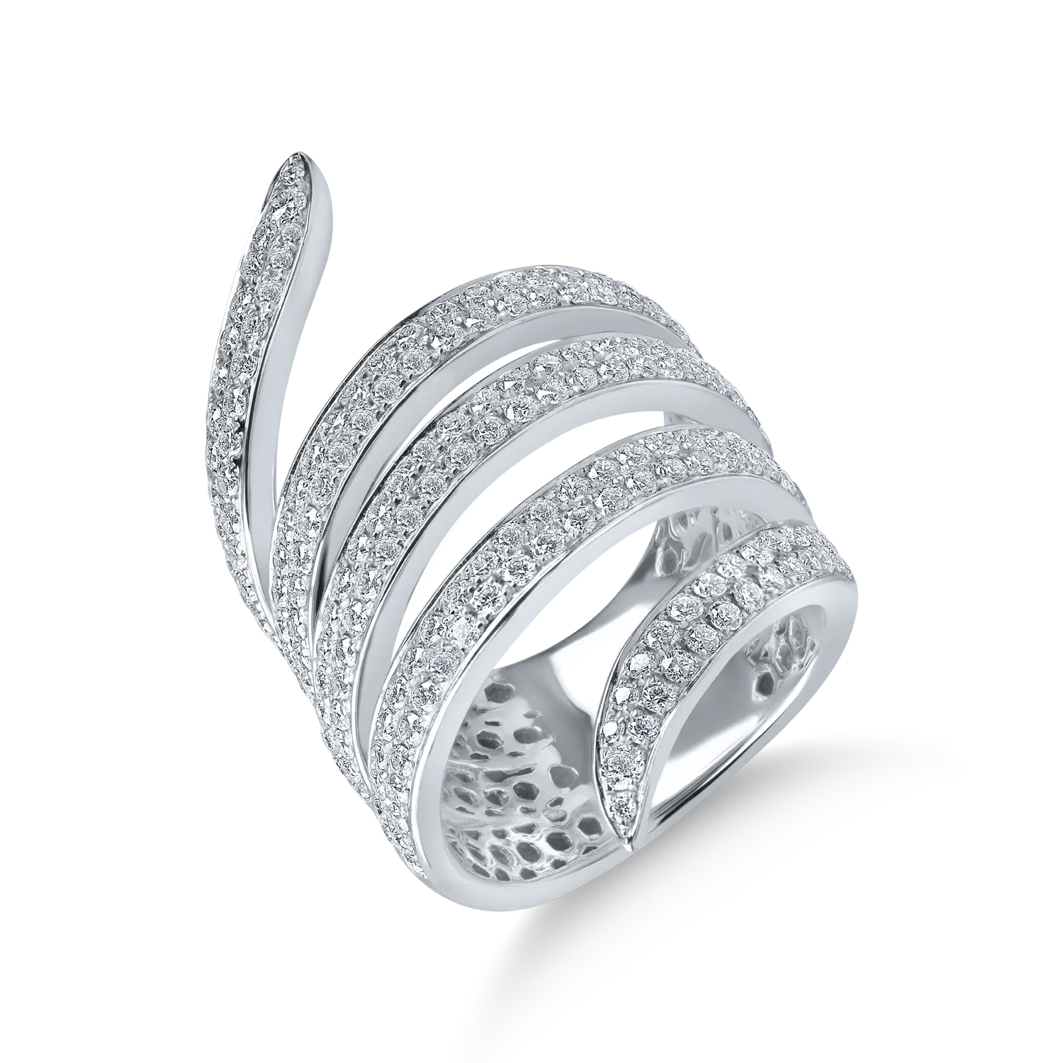 Inel din aur alb cu diamante microsetting de 2ct