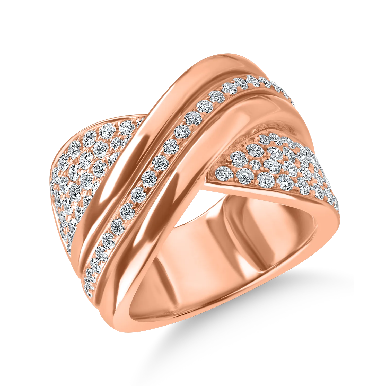 Inel din aur roz cu diamante de 1.2ct