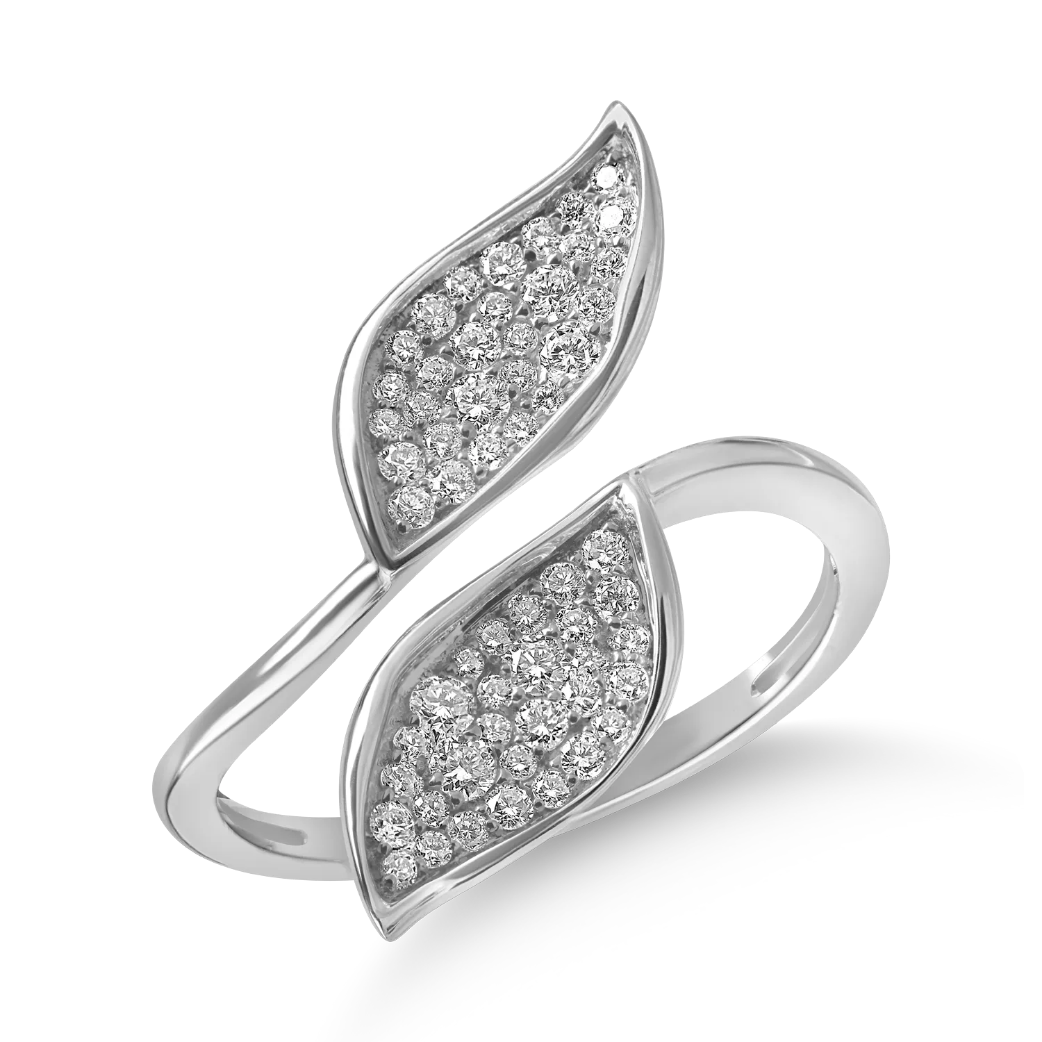 Teilor Inel deschis din aur alb cu diamante de 0.39ct