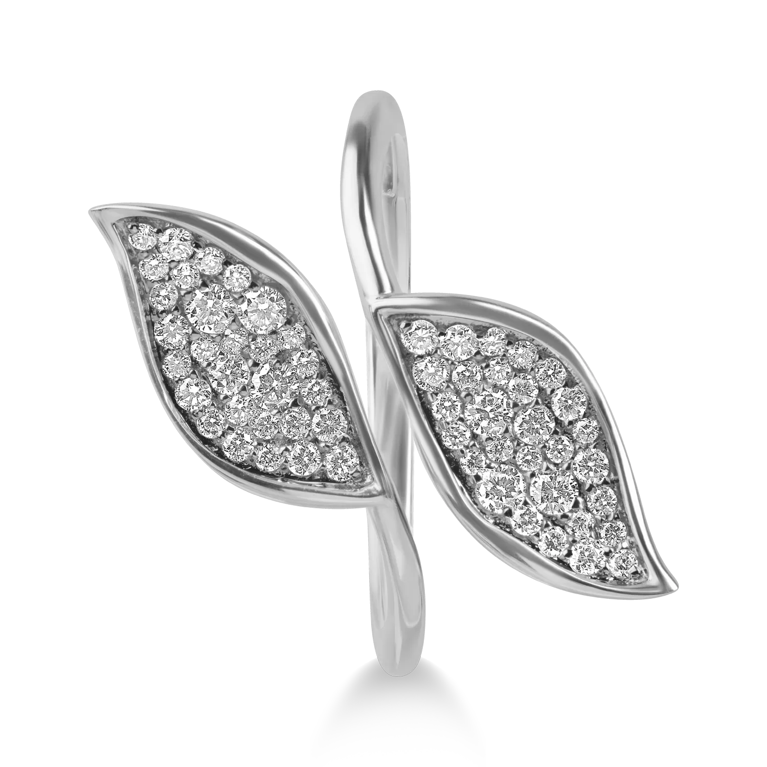 Open white gold ring with diamonds 0.39ct