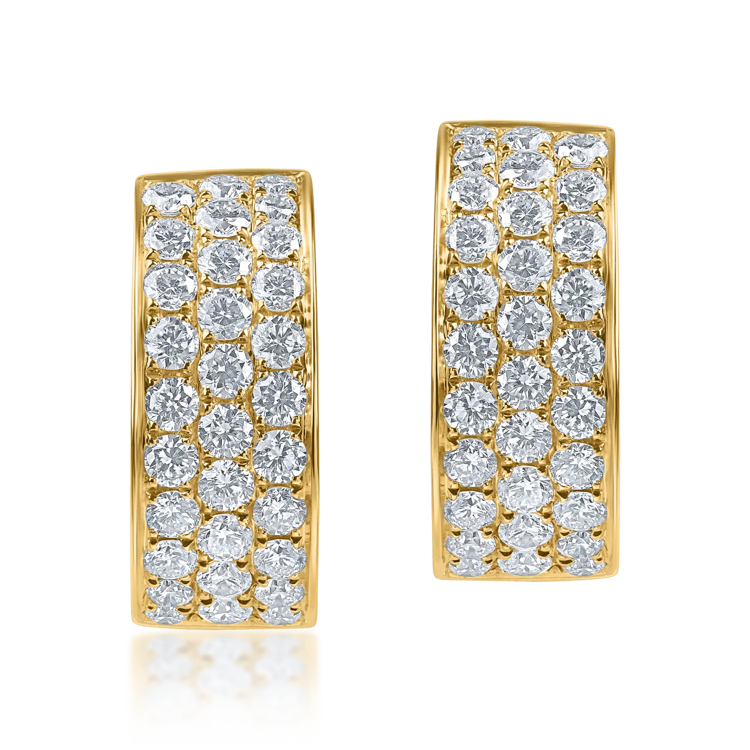 Cercei creole din aur galben cu diamante de 1.1ct