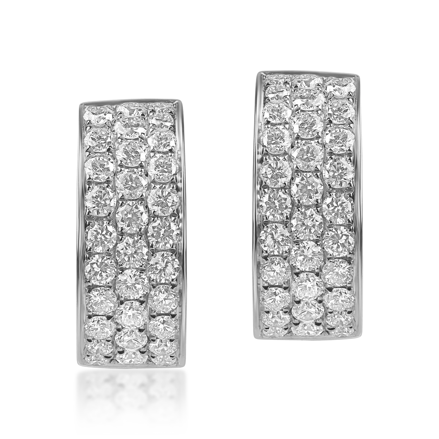 Cercei creole din aur alb cu diamante de 0.1ct-198761