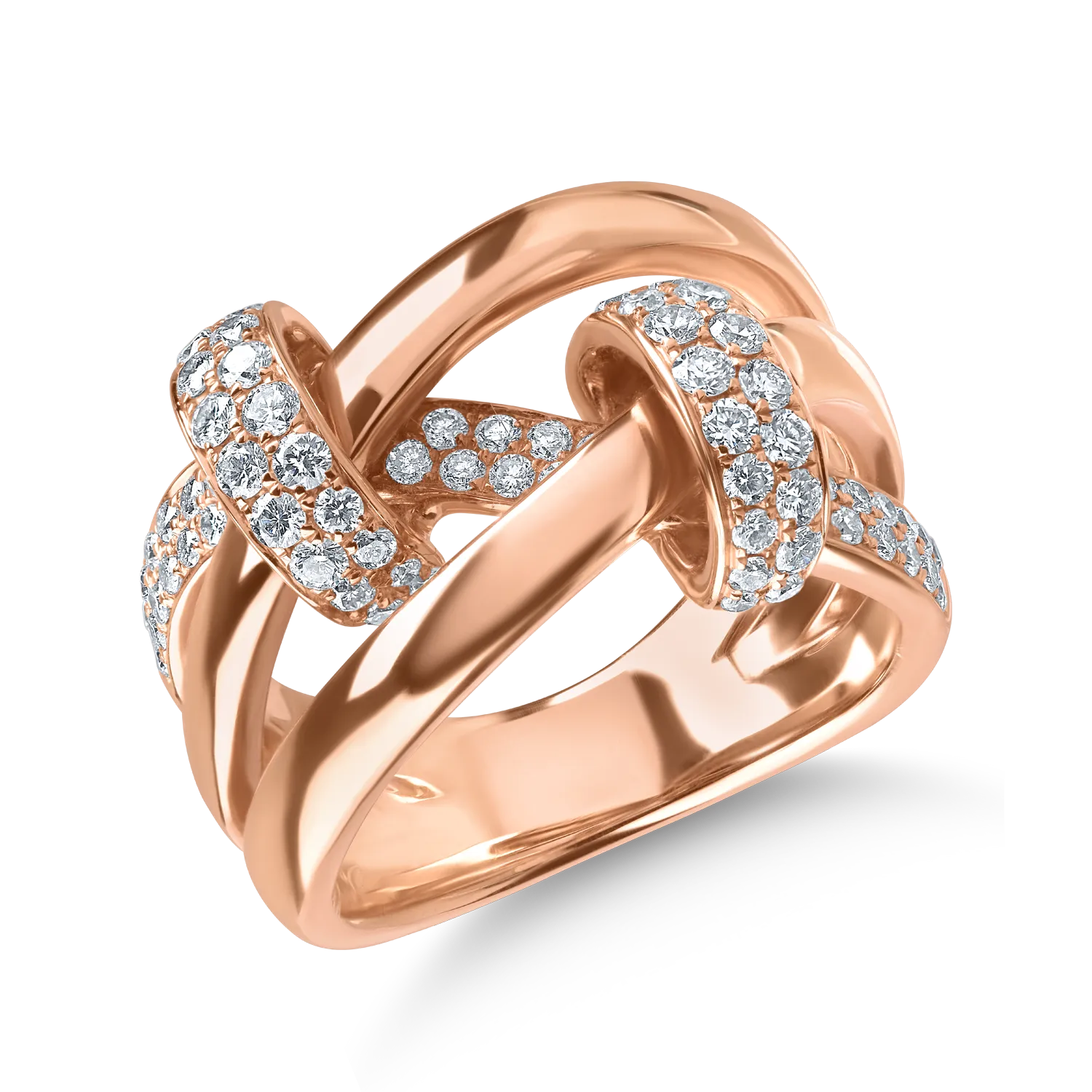 Inel din aur roz cu diamante de 0.9ct