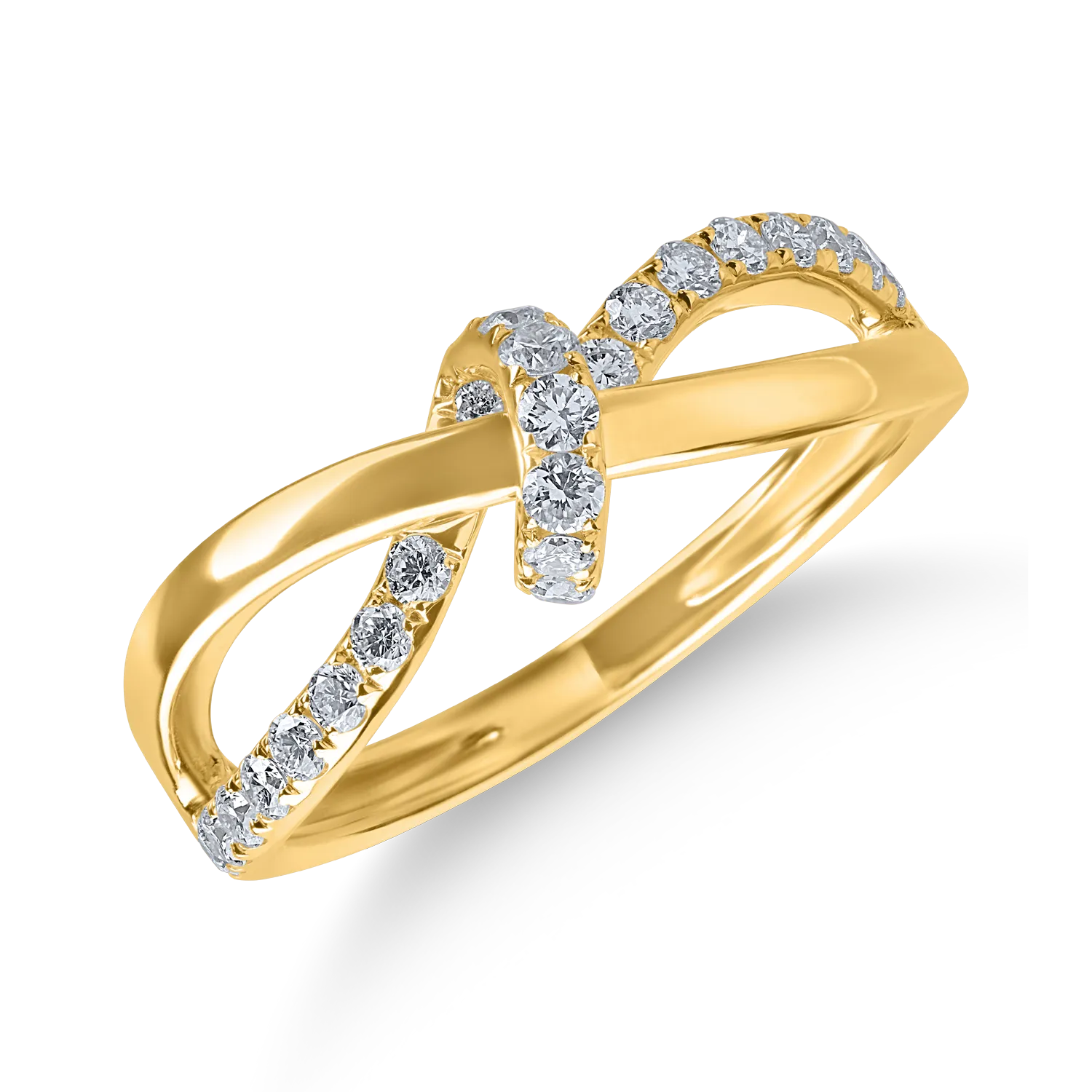 Inel din aur galben cu diamante de 0.3ct