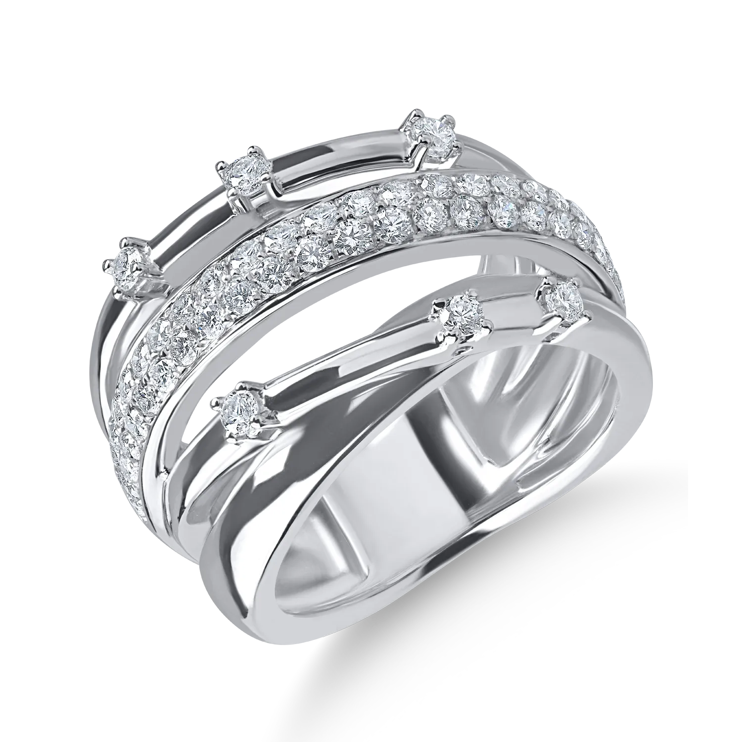 Inel din aur alb cu diamante de 0.9ct