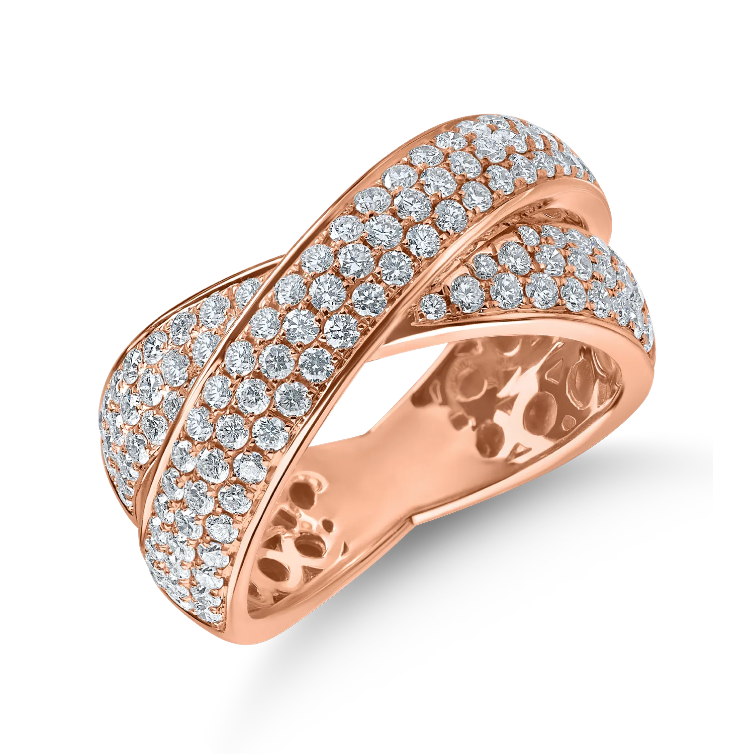 Inel din aur roz cu diamante de 1.3ct