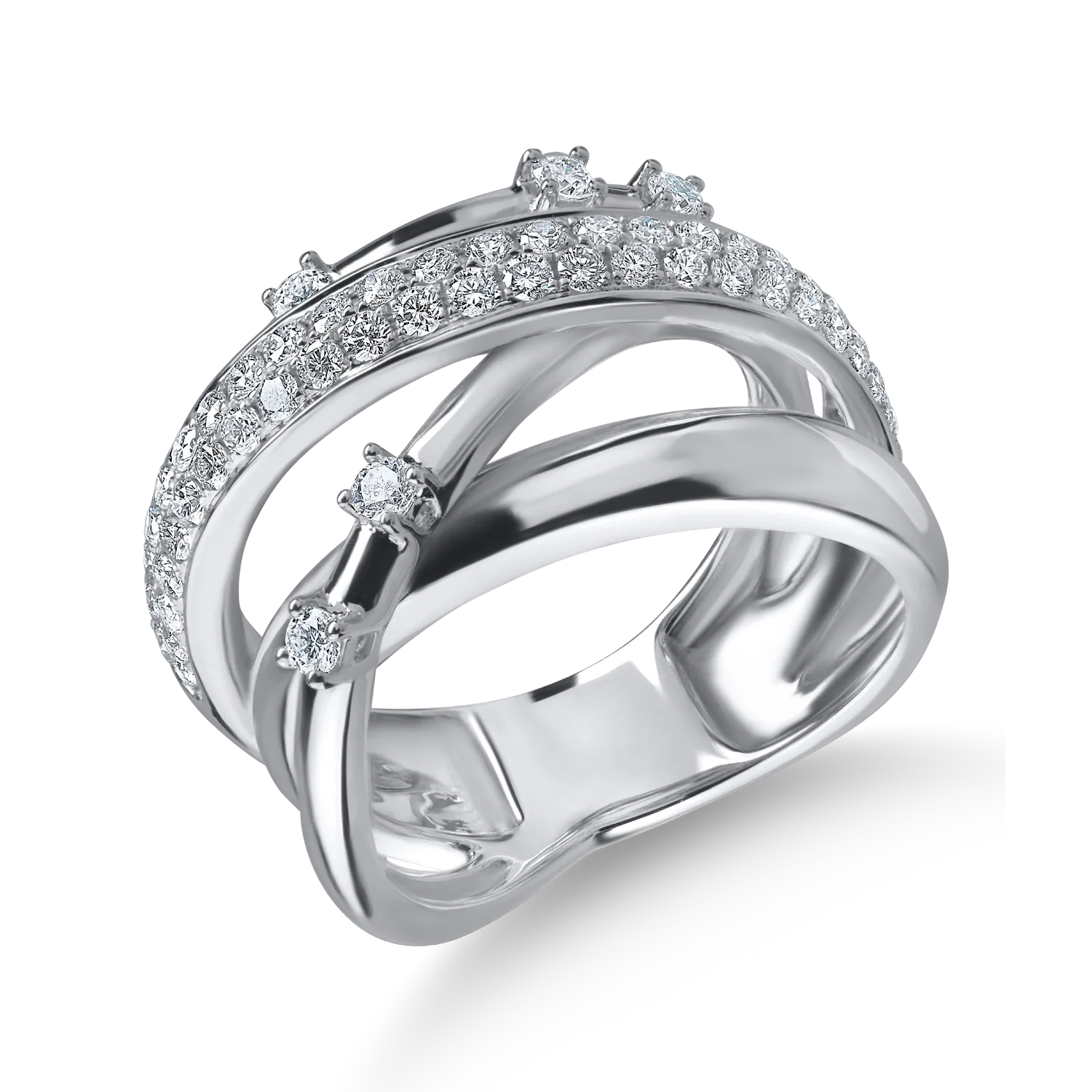 Inel din aur alb cu diamante de 0.8ct