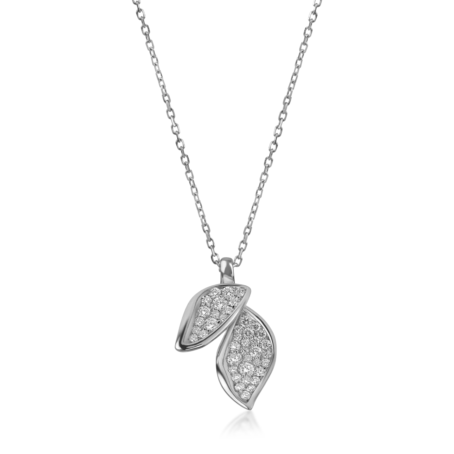 Teilor Lant cu pandantiv din aur alb cu diamante de 0.32ct