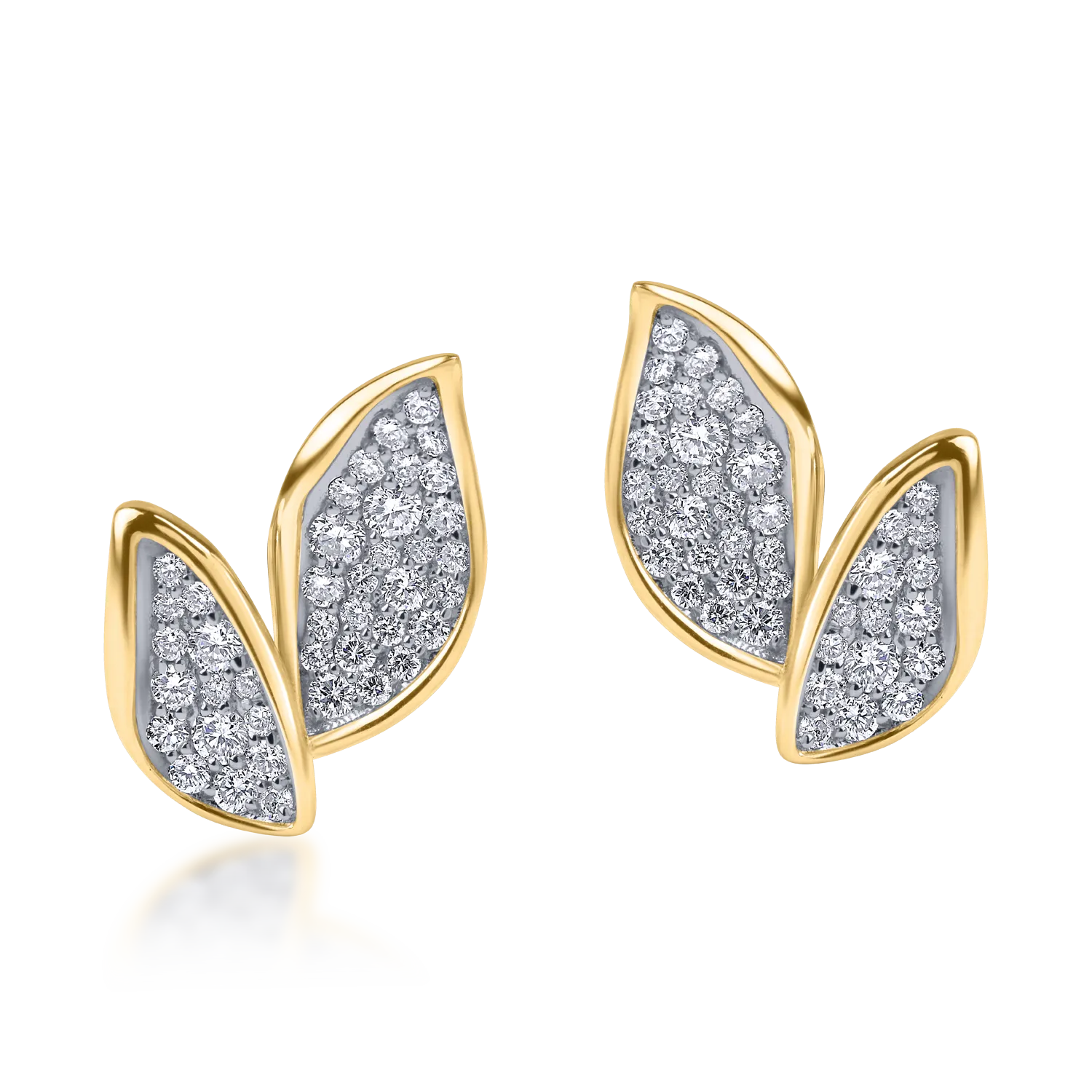 Teilor Cercei din aur galben cu diamante de 0.57ct