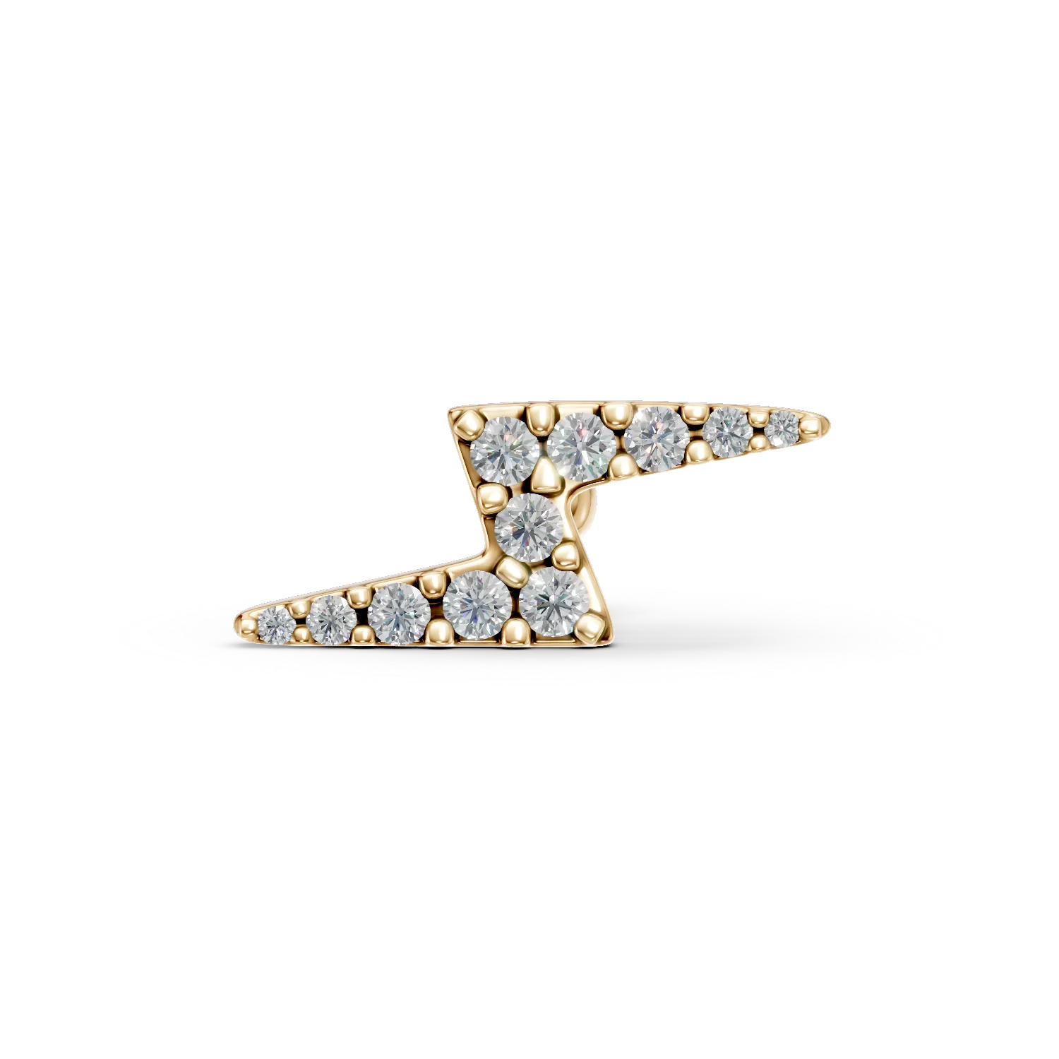Cercel piercing din aur galben cu diamante de 0.082ct