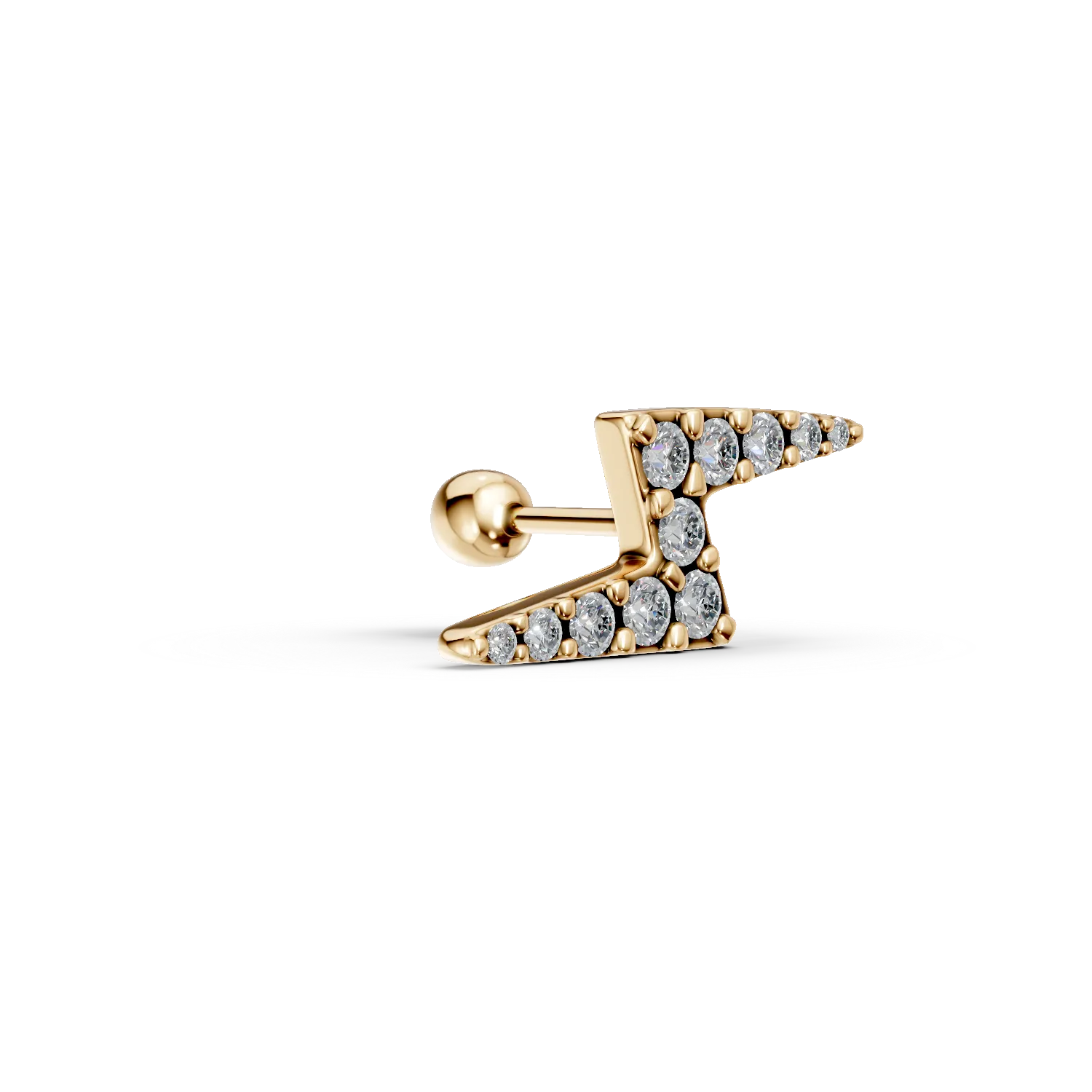 Teilor Cercel piercing din aur galben cu diamante de 0.082ct