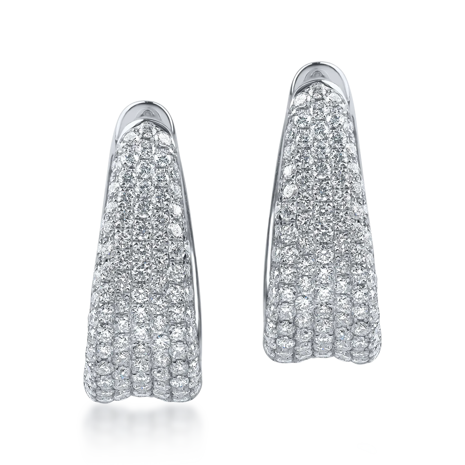 Cercei din aur alb cu diamante microsetting de 2.2ct