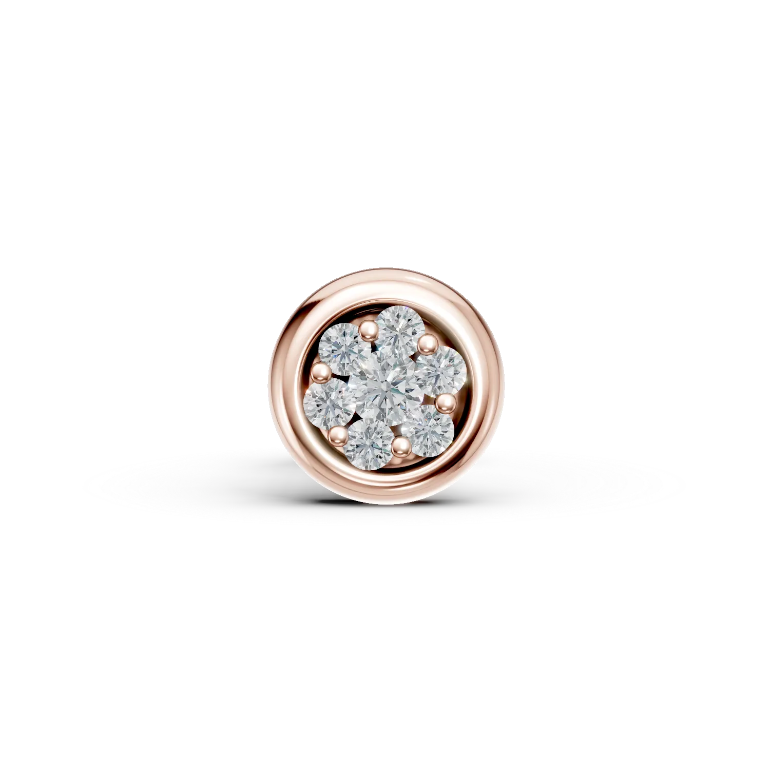 Cercel piercing din aur roz cu diamante de 0.045ct